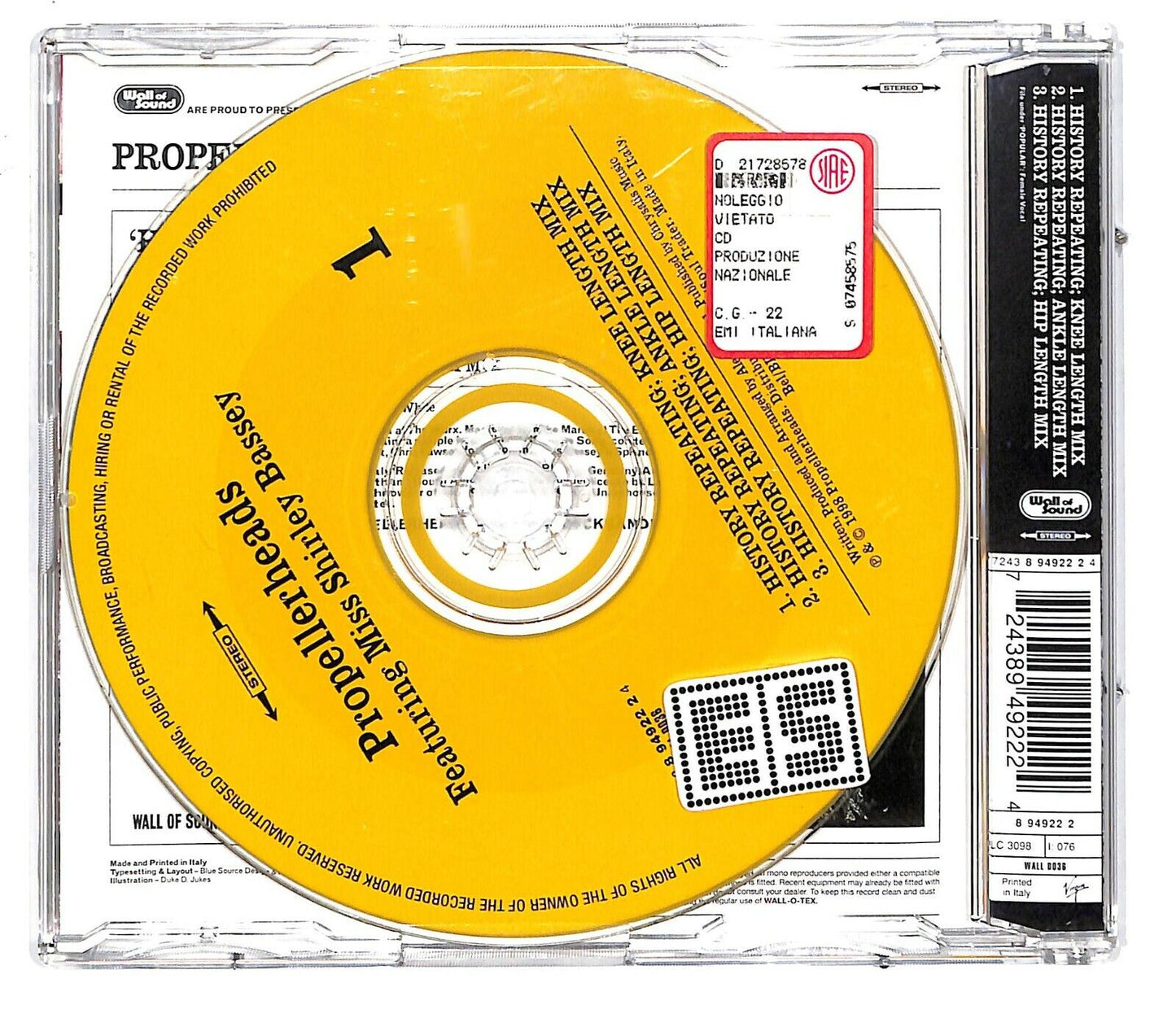 EBOND Propellerheads Ft Miss Shirley Bassey - History Repeat CD CD034112