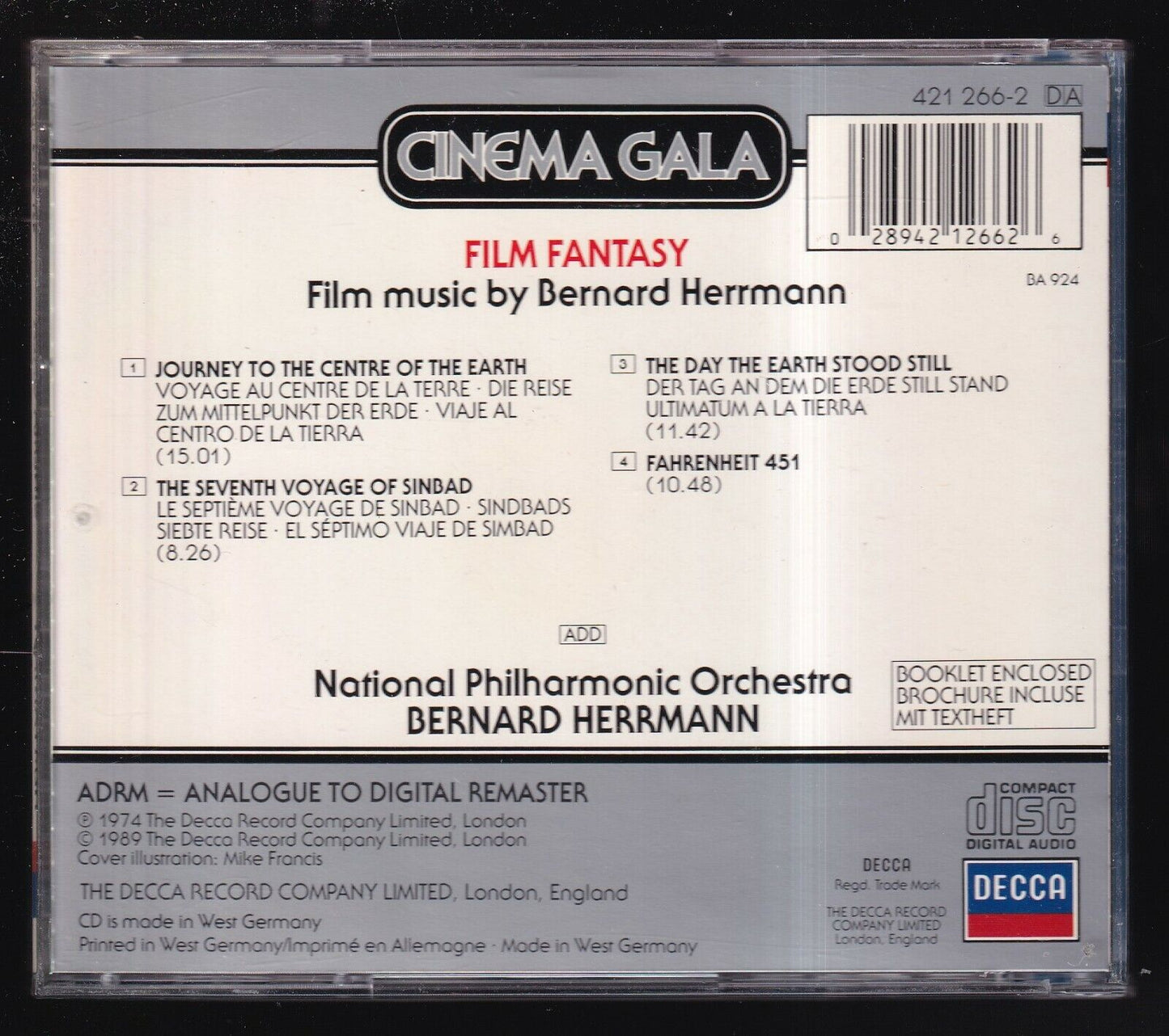 EBOND Film Fantasy - Bernard Herrmann - Cinema Gala CD CD029049