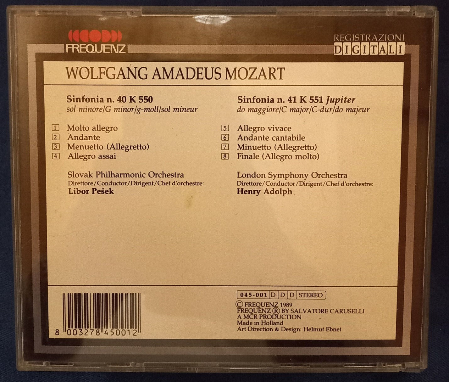 EBOND Mozart, Slovak Philharmonic Orchestra, Pesek, London Symphony Orchestra, Adolph - Sinfonie N.40 K 550 & N.41 K 551 Jupiter CD CD002082