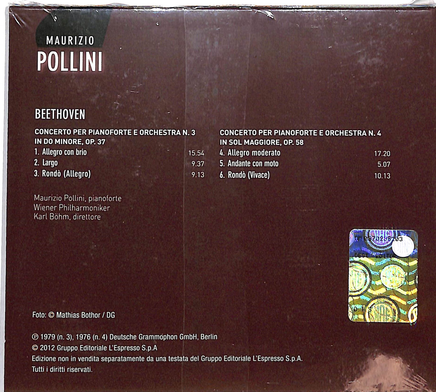 EBOND Maurizio Pollini - Beethoven vol.7 EDITORIALE CD CD036141