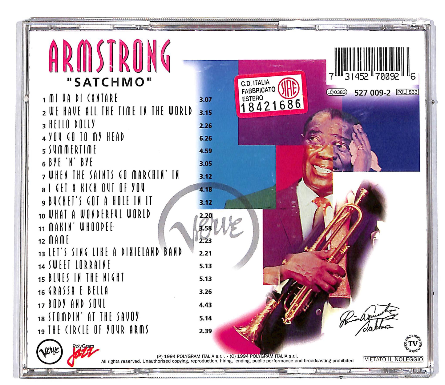 EBOND Louis Armstrong - Satchmo CD CD036237