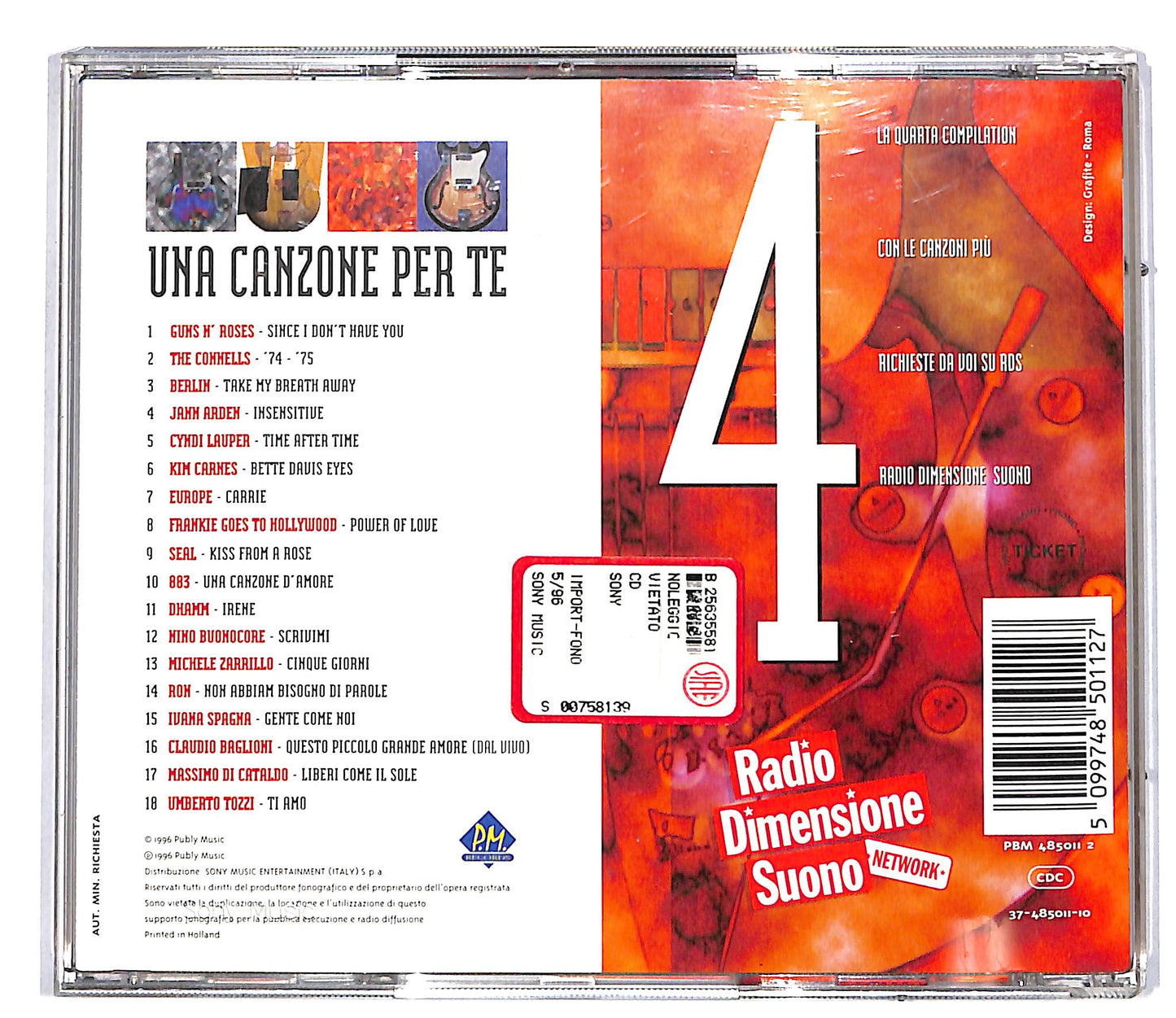 EBOND Various - Una Canzone Per Te 4 CD CD036258