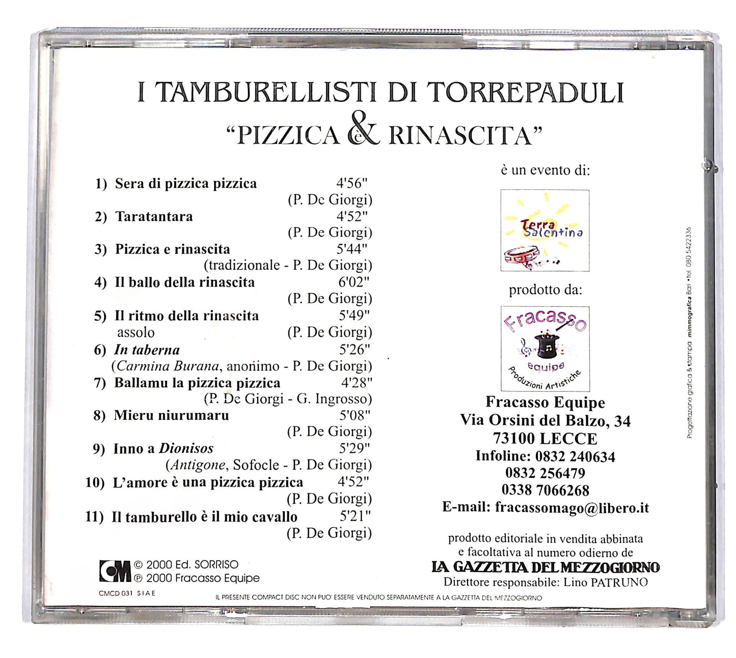 EBOND I Tamburellisti Di Torrepaduli - Pizzica & Rinascita CD CD036541