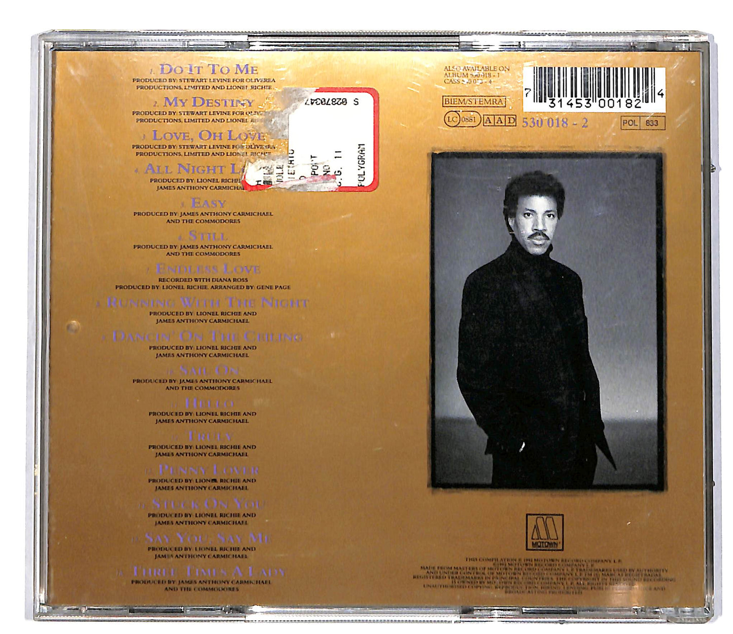 EBOND Lionel Richie - Back To Front CD CD036626