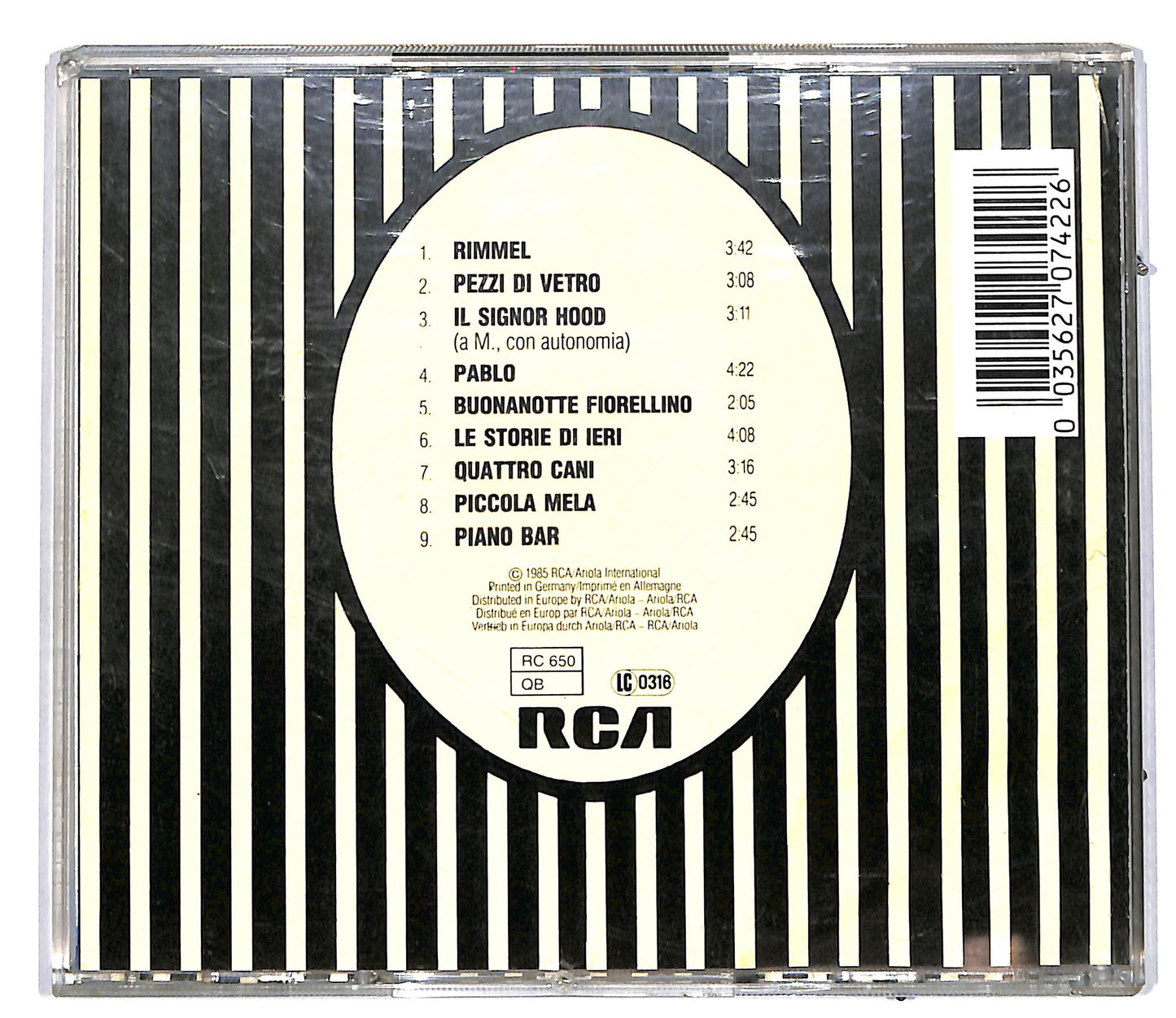 EBOND Francesco De Gregori - Rimmel CD CD036628