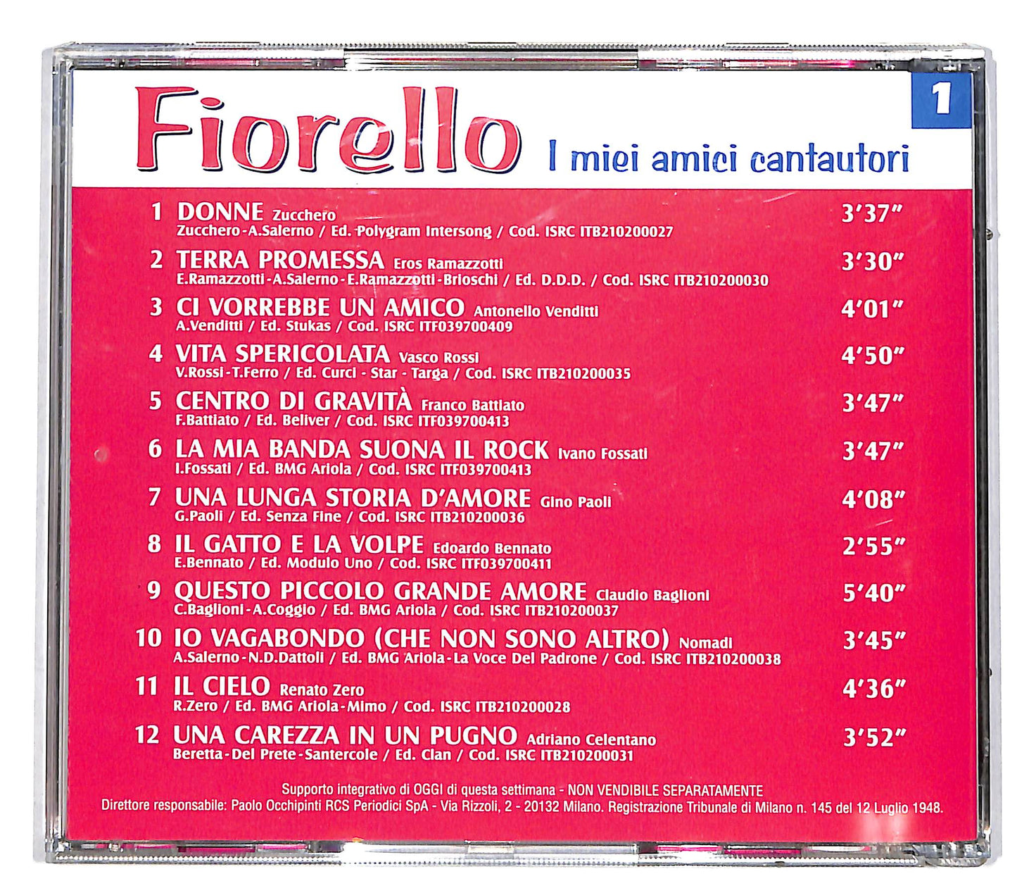 EBOND Fiorello - I Miei Amici Cantautori vol.1 EDITORIALE CD CD036716