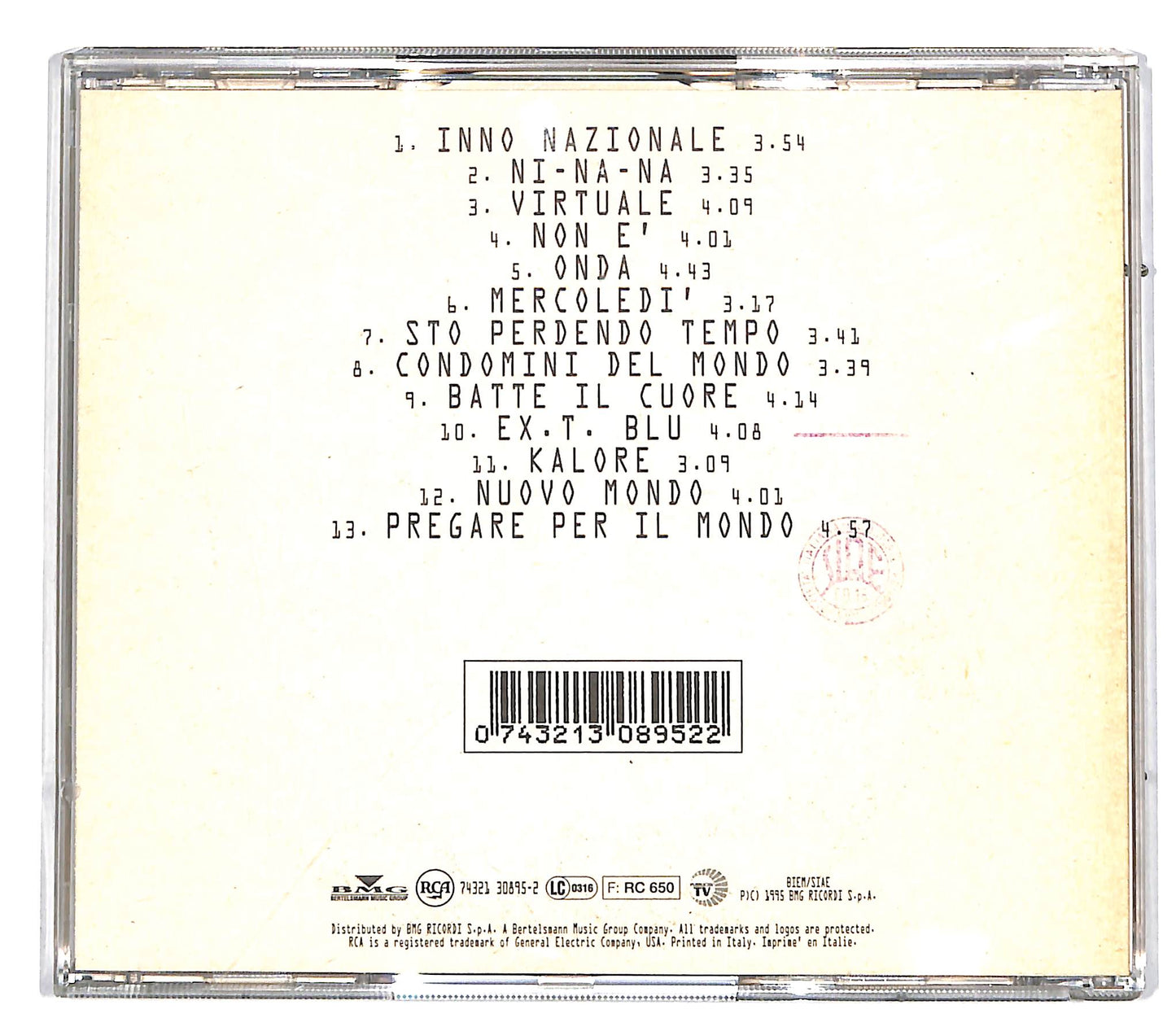 EBOND Luca Carboni - 'Mondo' CD CD036737