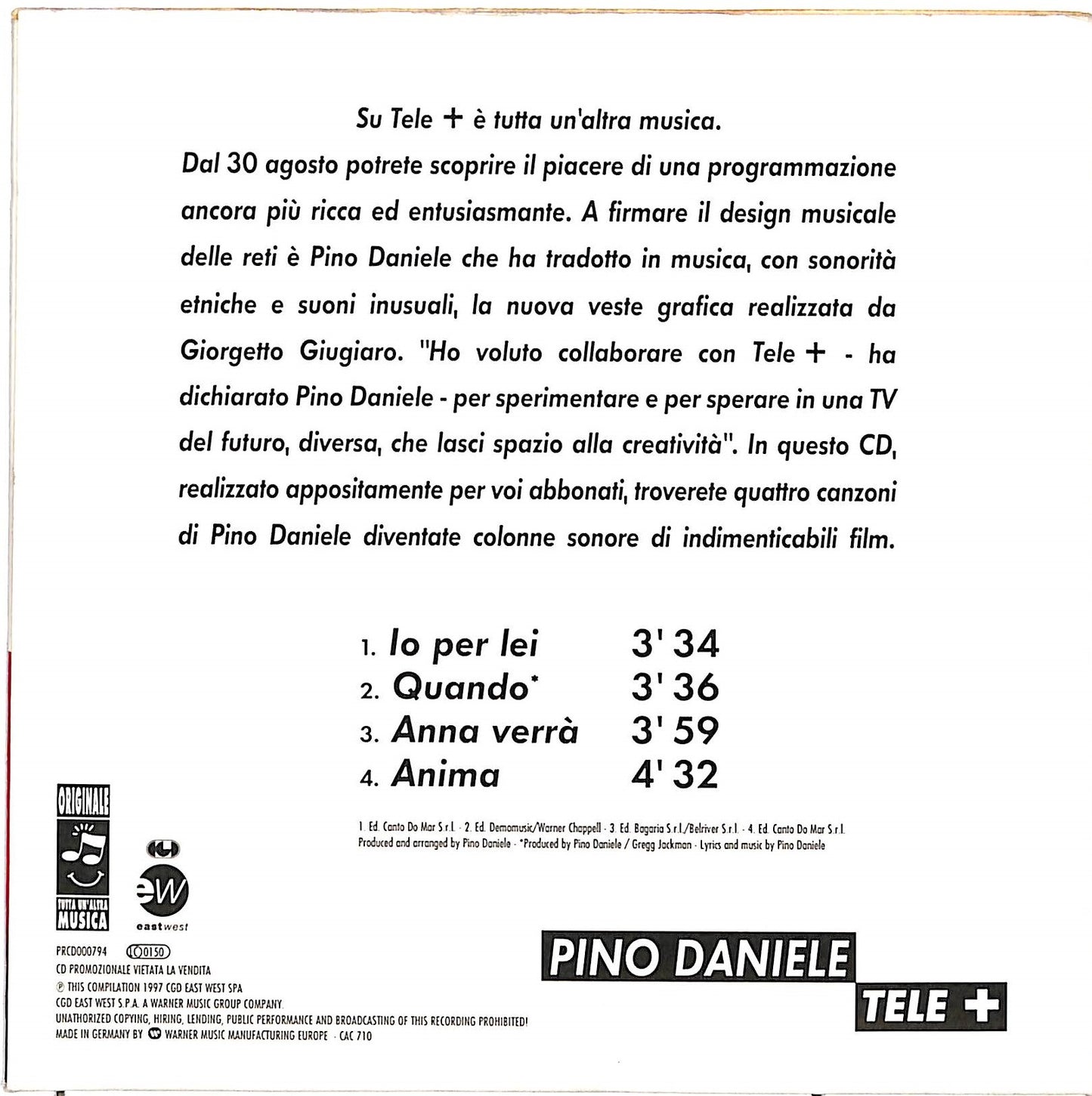 EBOND Pino Daniele - Tele + CD CD036832
