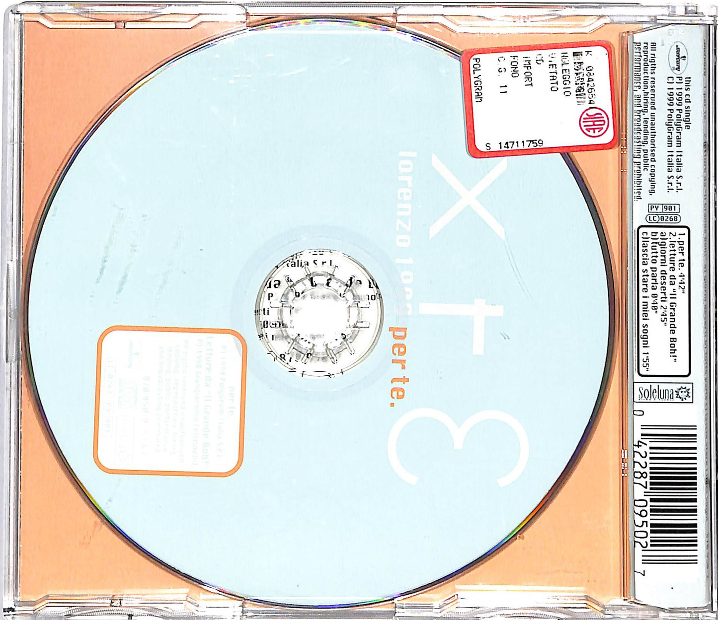 EBOND Lorenzo 1999 - Per Te CD CD036948