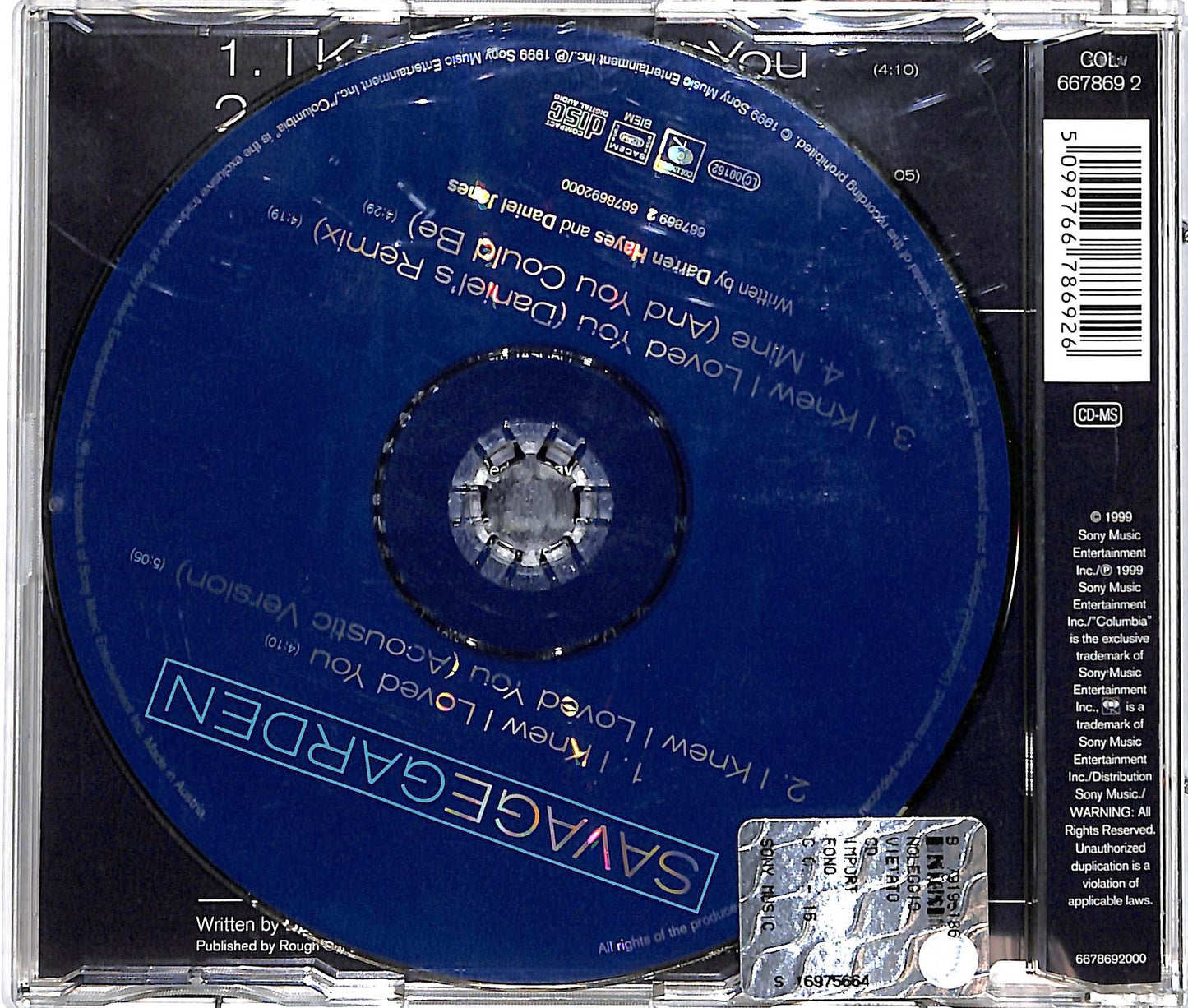 EBOND Savage Garden - I Knew I Loved You CD CD036949