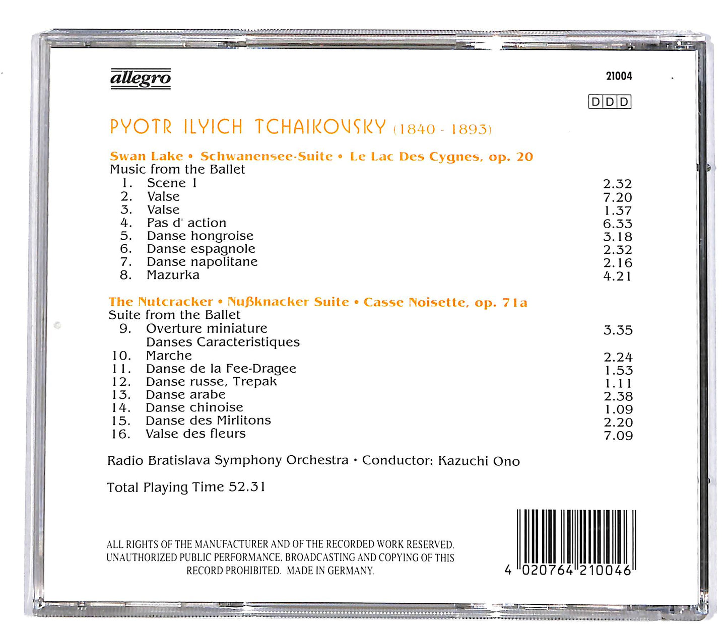 EBOND P. IL. Tchaikowsky -Ballet Music CD CD037023