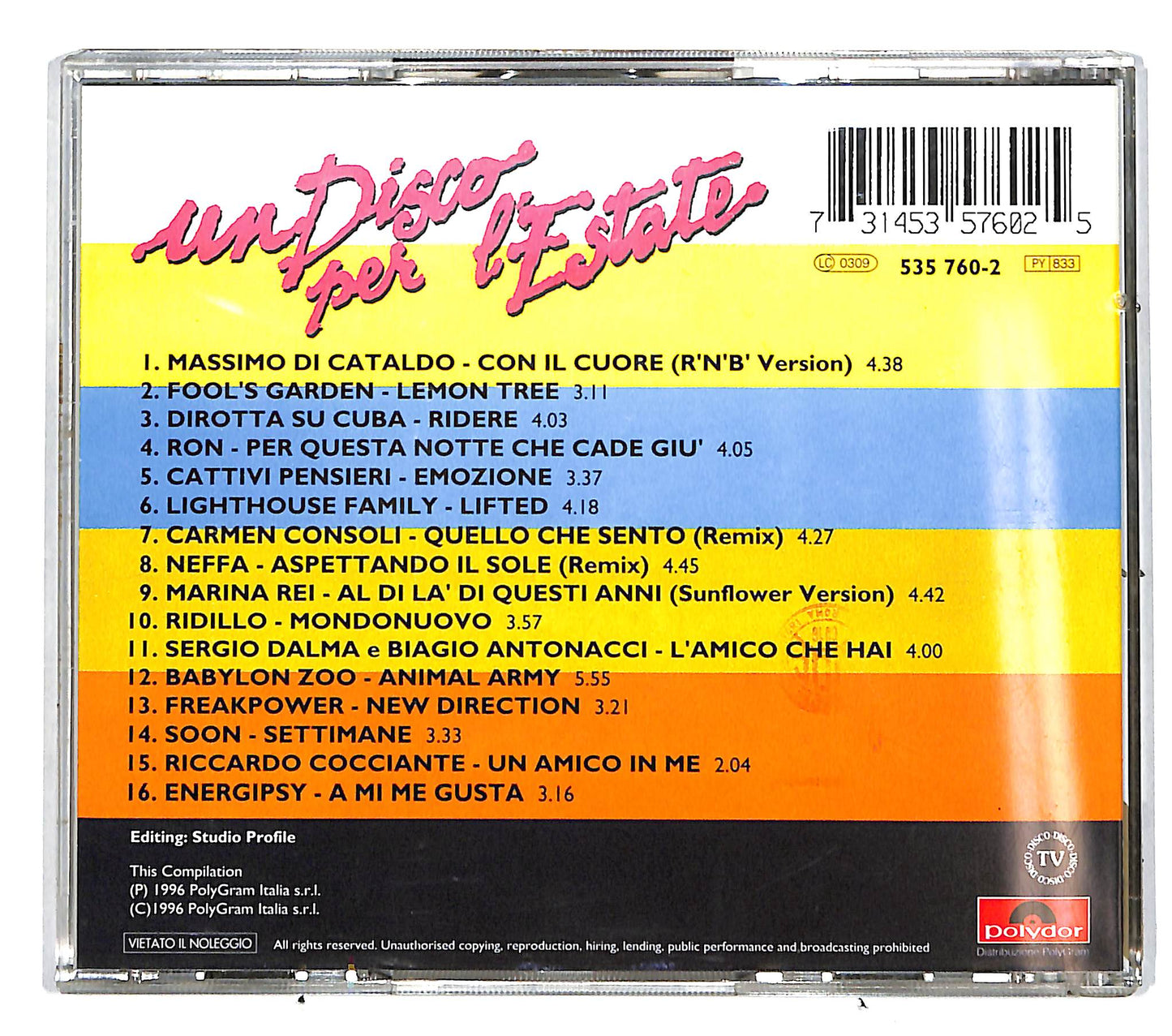 EBOND Various - Un Disco Per L'Estate CD CD037152