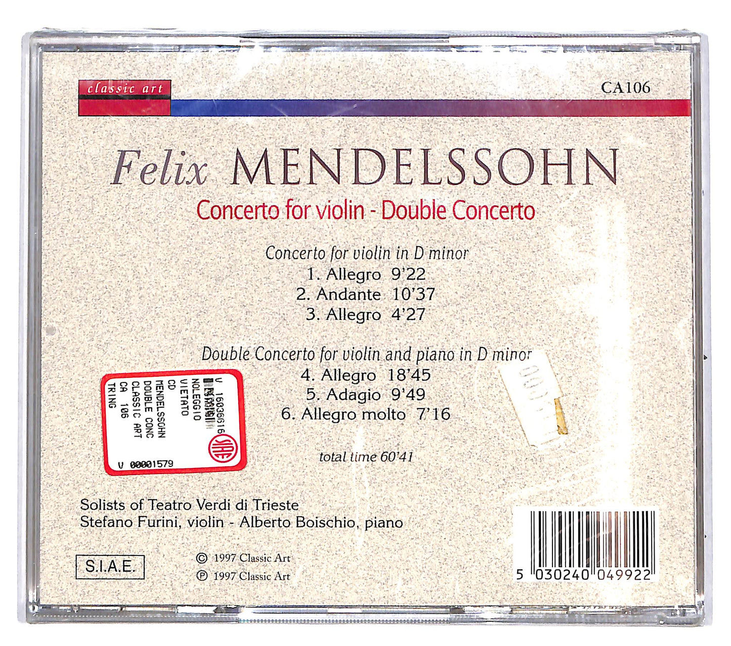 EBOND Felix Mendelssohn - Concerto For Violin - Double Concerto CD CD037244