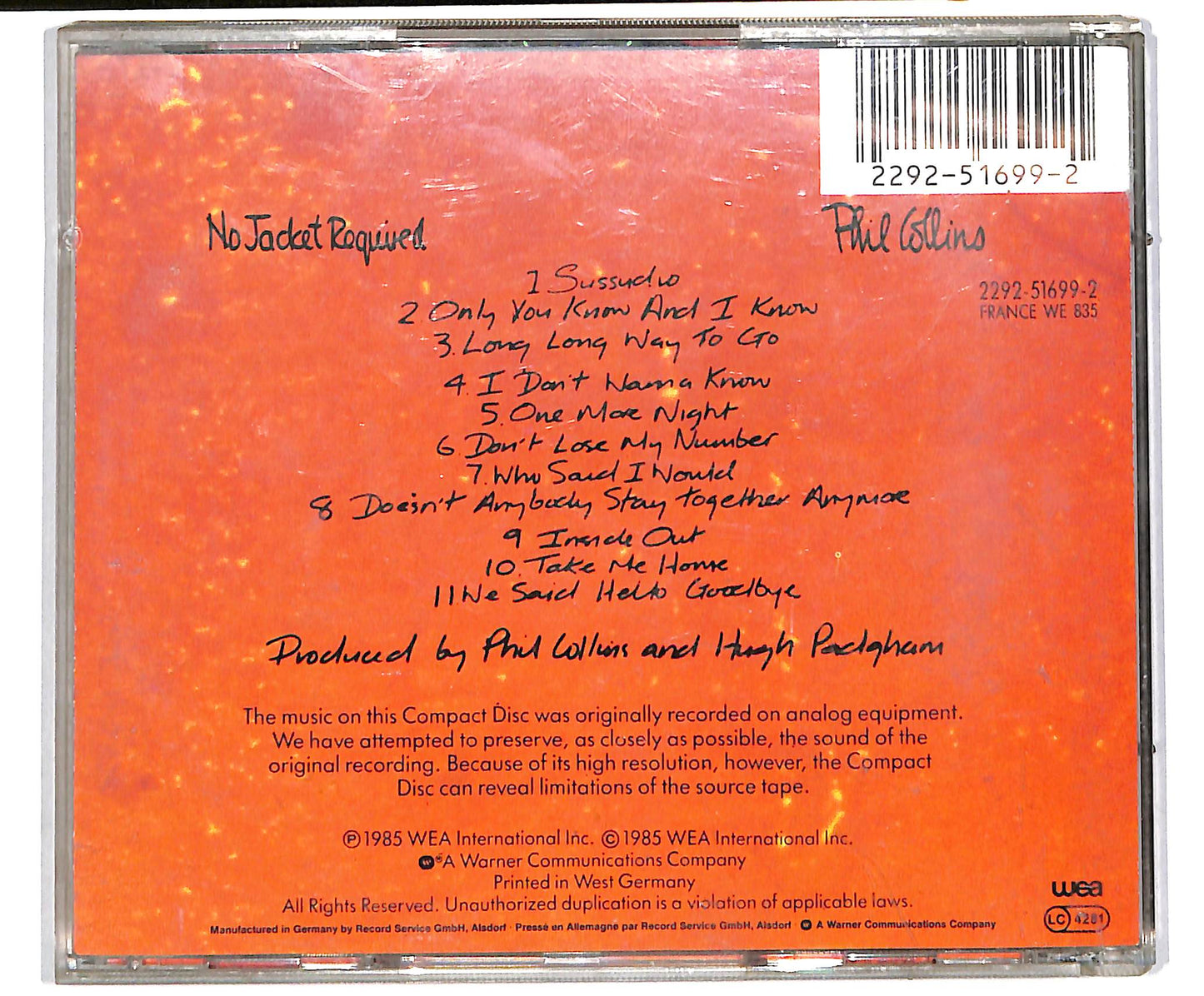 EBOND Phil Collins - No Jacket Required CD CD037437