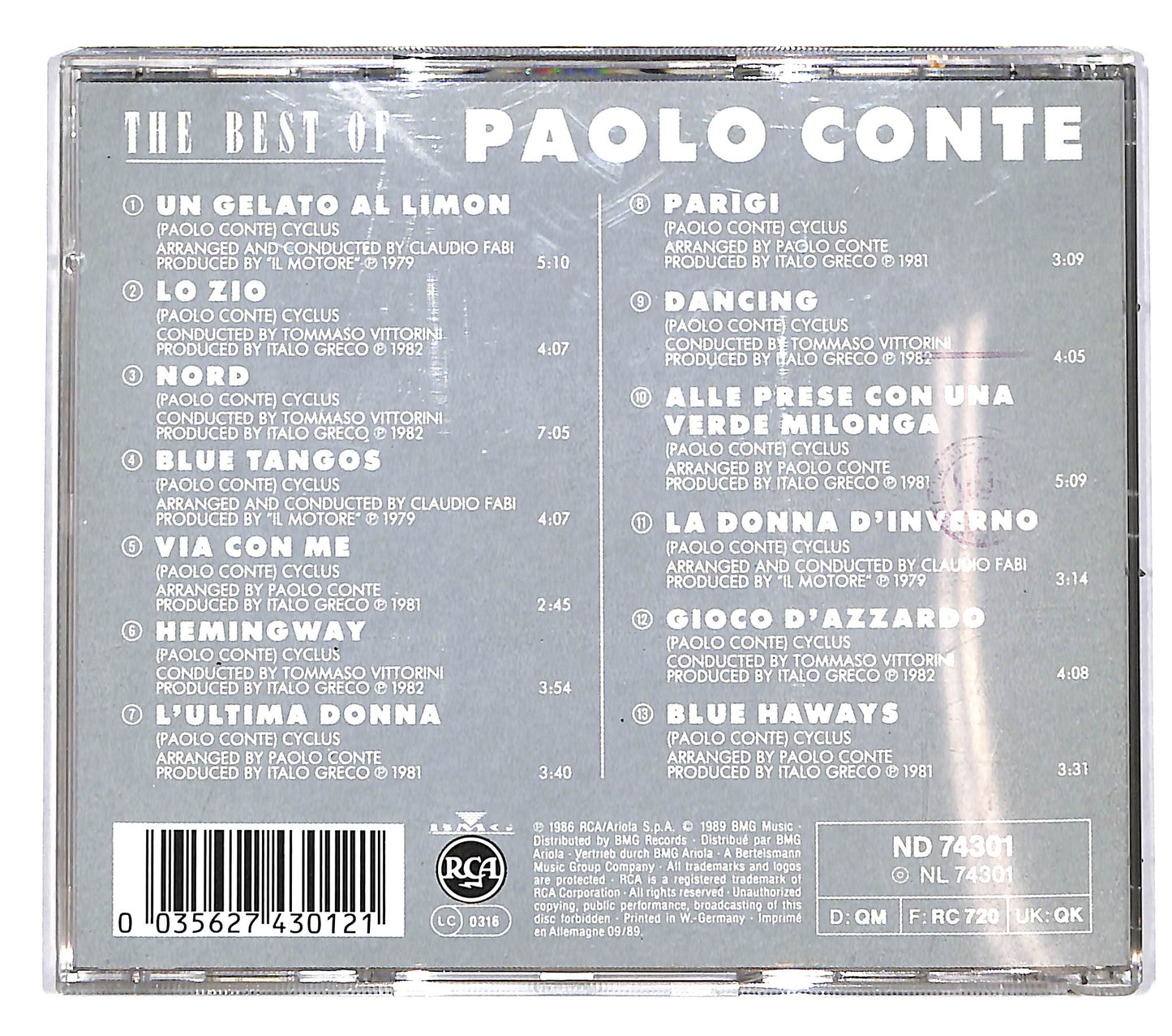 EBOND Paolo Conte - The Best Of Paolo Conte CD CD037648