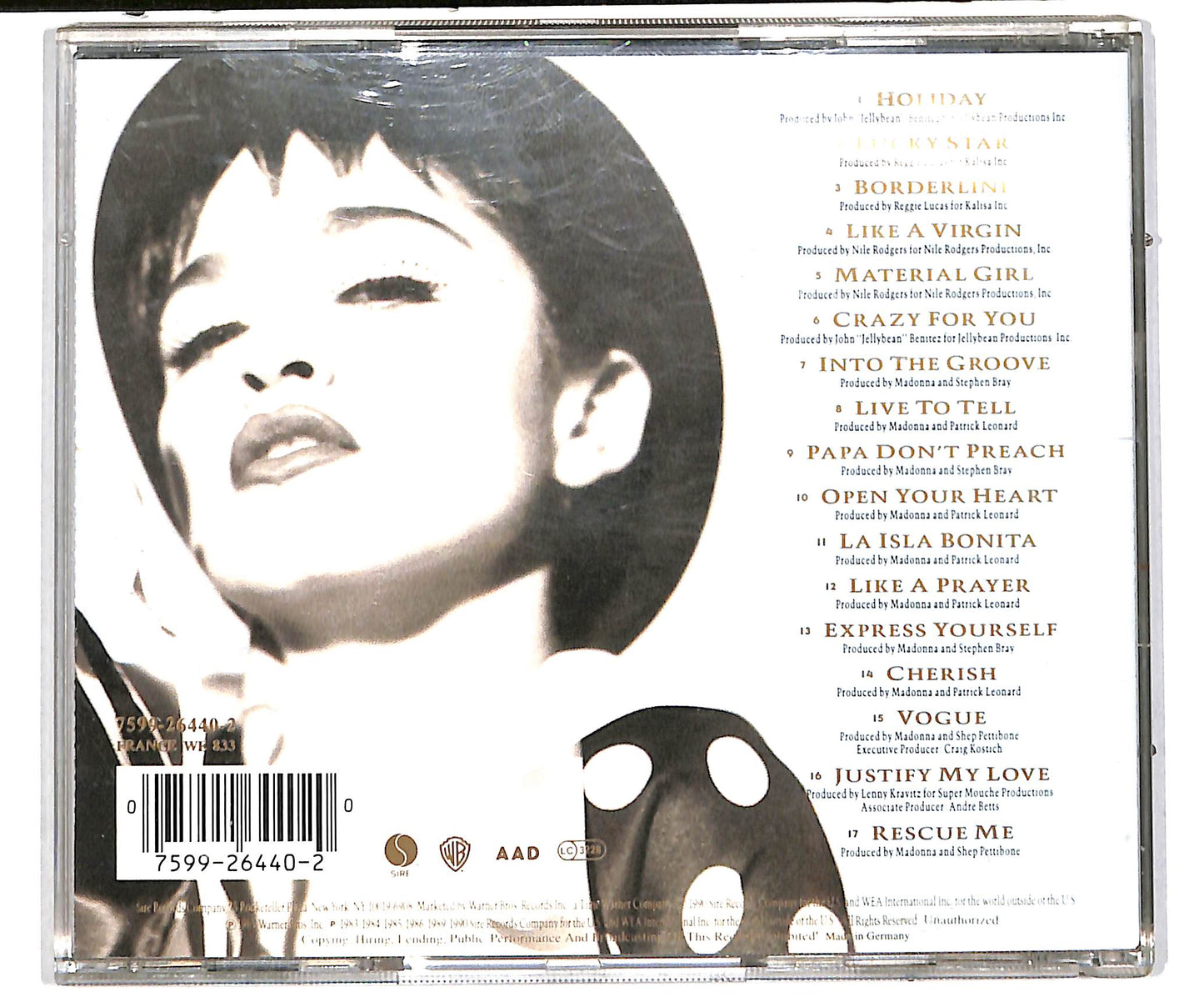 EBOND Madonna - The Immaculate Collection CD CD037702
