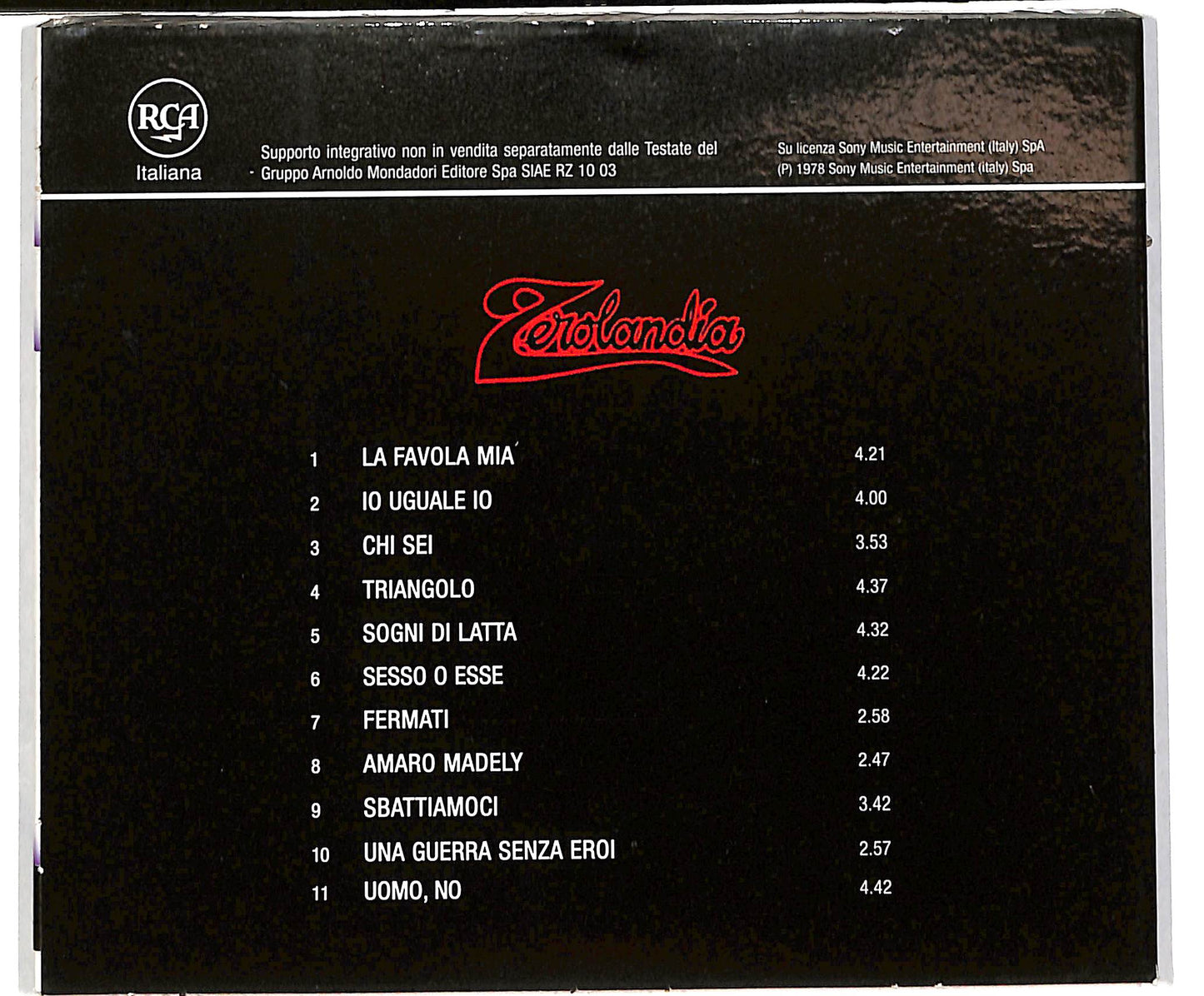 EBOND Renato Zero - Zerolandia EDITORIALE CD CD037718