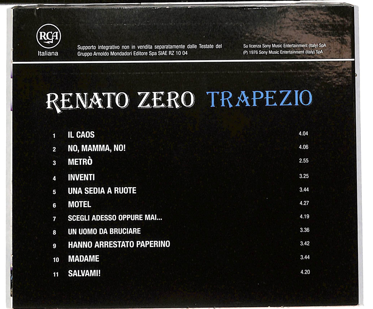 EBOND Renato Zero - Trapezio EDITORIALE CD CD037719