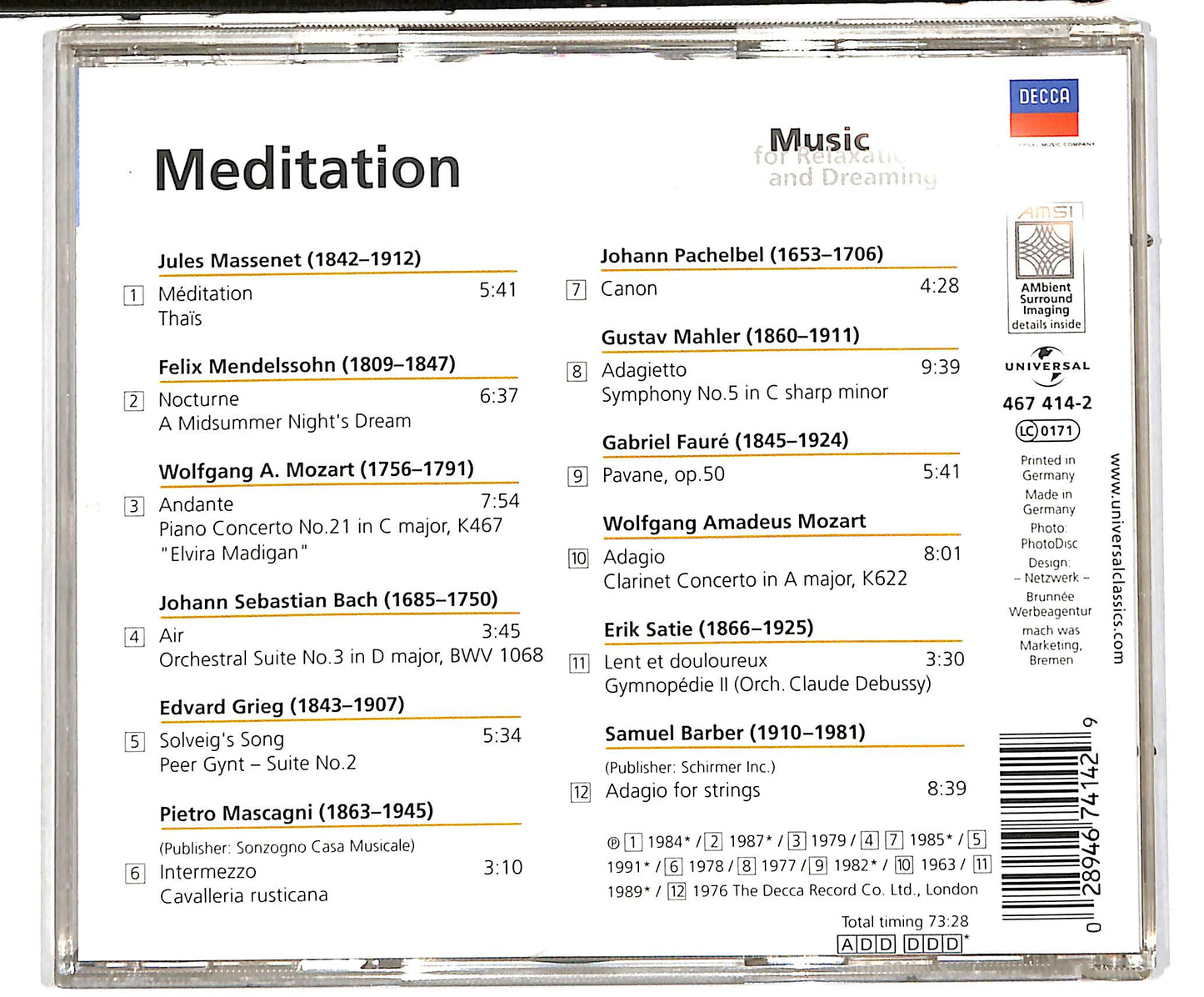 EBOND Meditation - Music For Relaxation And Dreaming CD CD038005