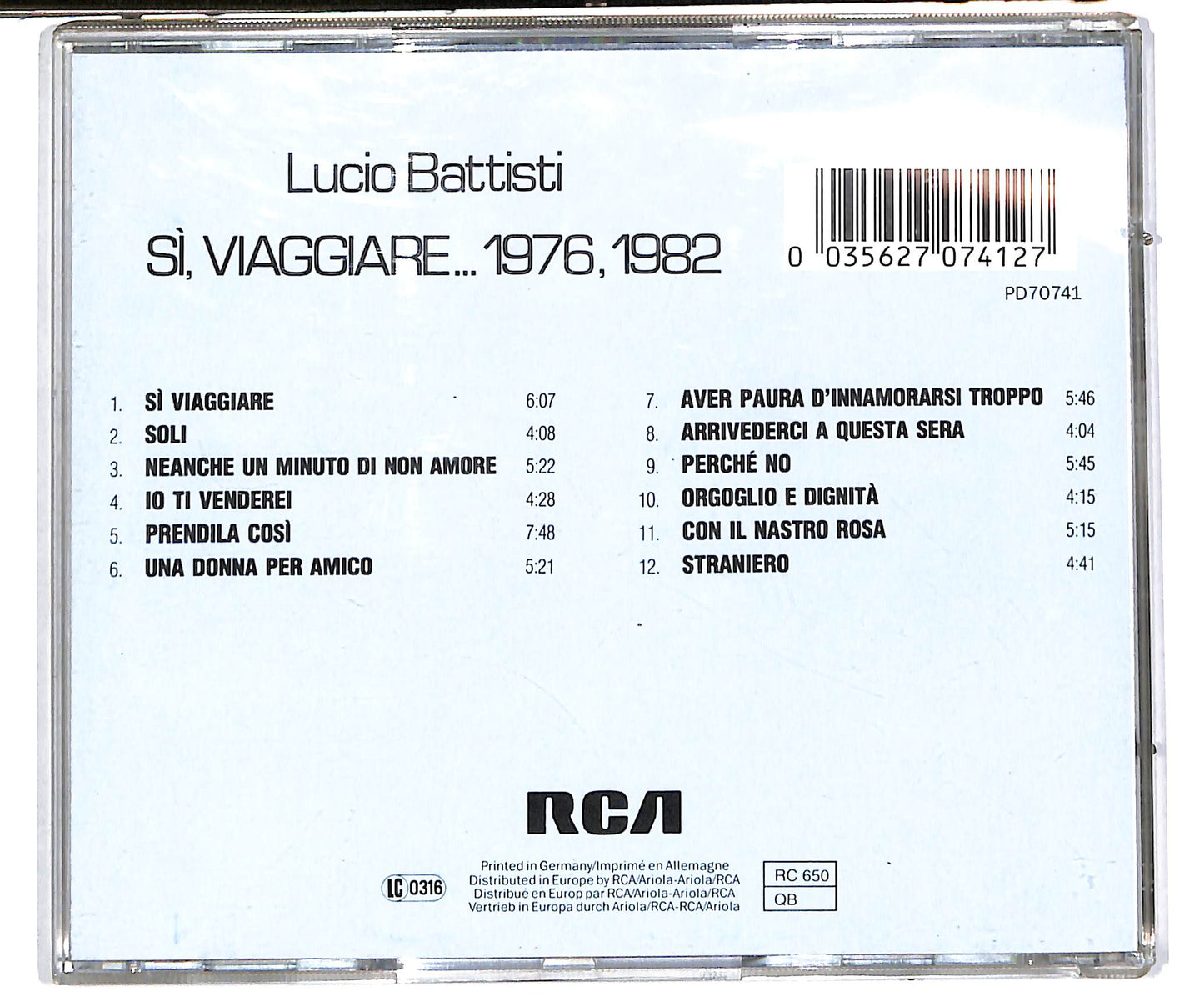 EBOND Lucio Battisti - Si, Viaggiare... 1976, 1982 CD CD038034