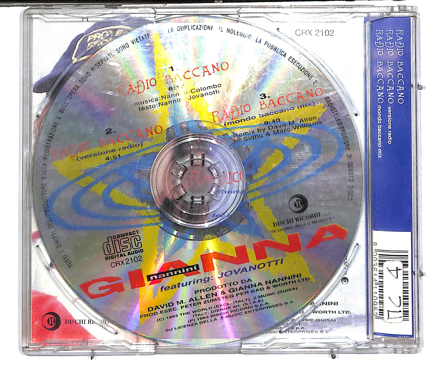 EBOND Gianna Nannini Featuring Jovanotti - Radio Baccano CD CD038140