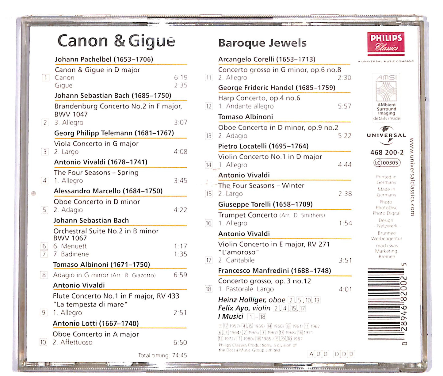 EBOND canon & gigue - baroque jewels CD CD038302