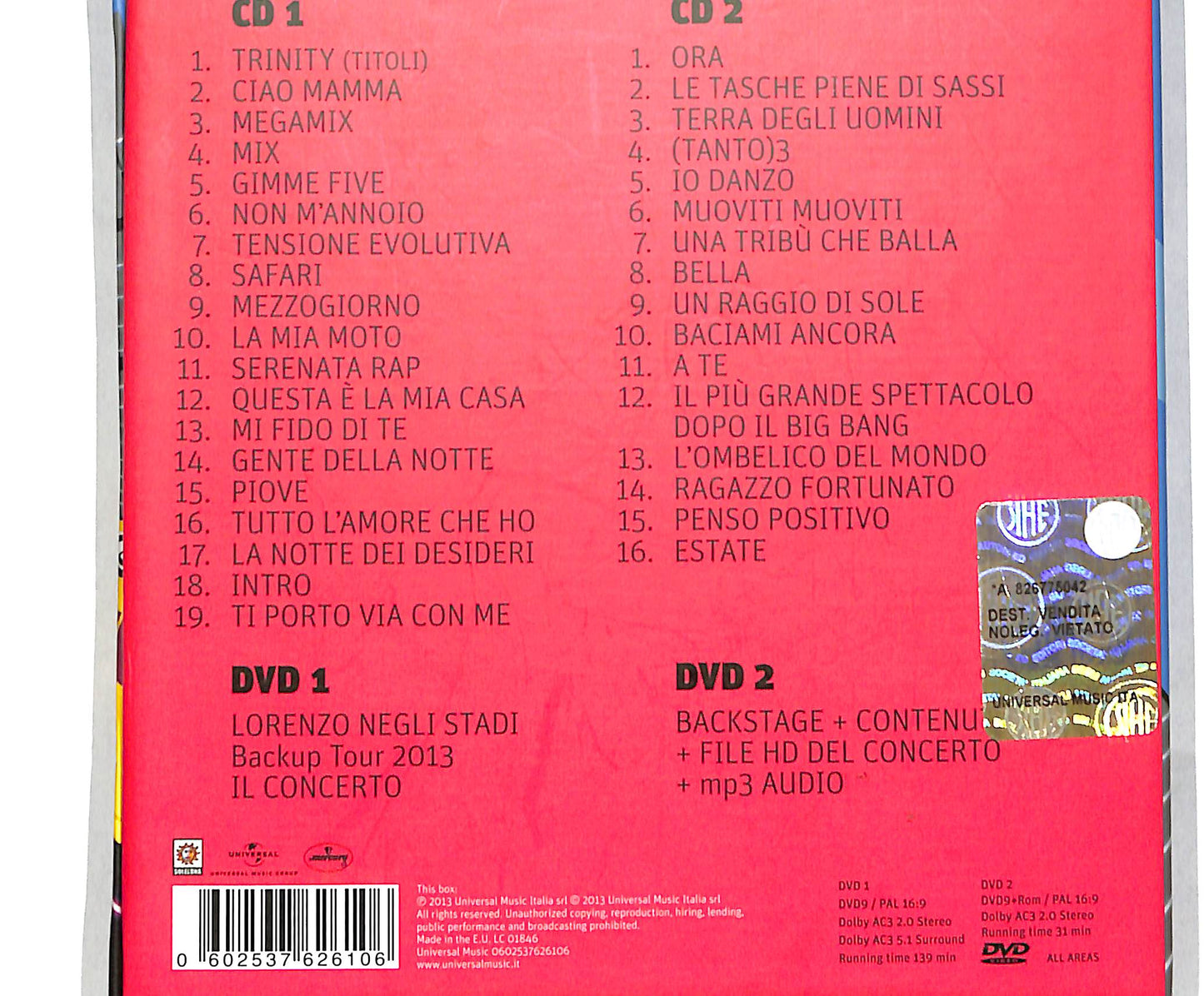 EBOND Lorenzo Negli Stadi Backup Tour 2013 CD CD038429