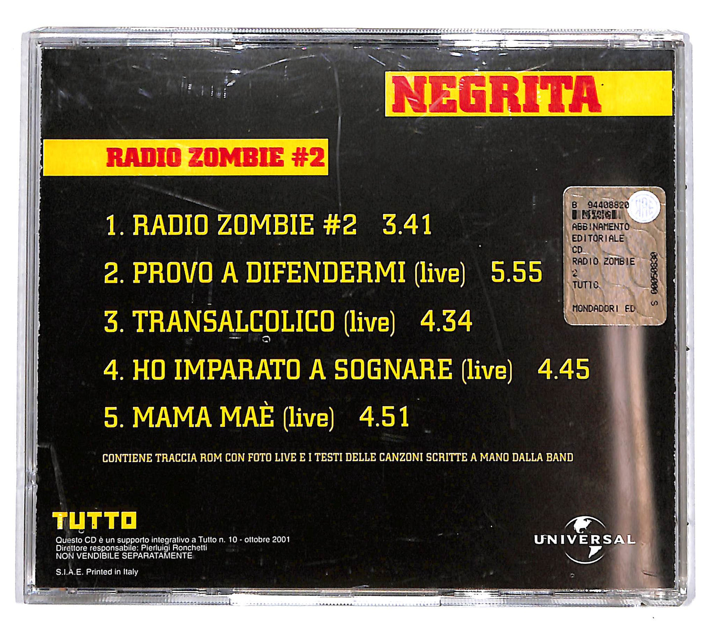 EBOND Negrita - Radio Zombie #2 EDITORIALE CD CD038665