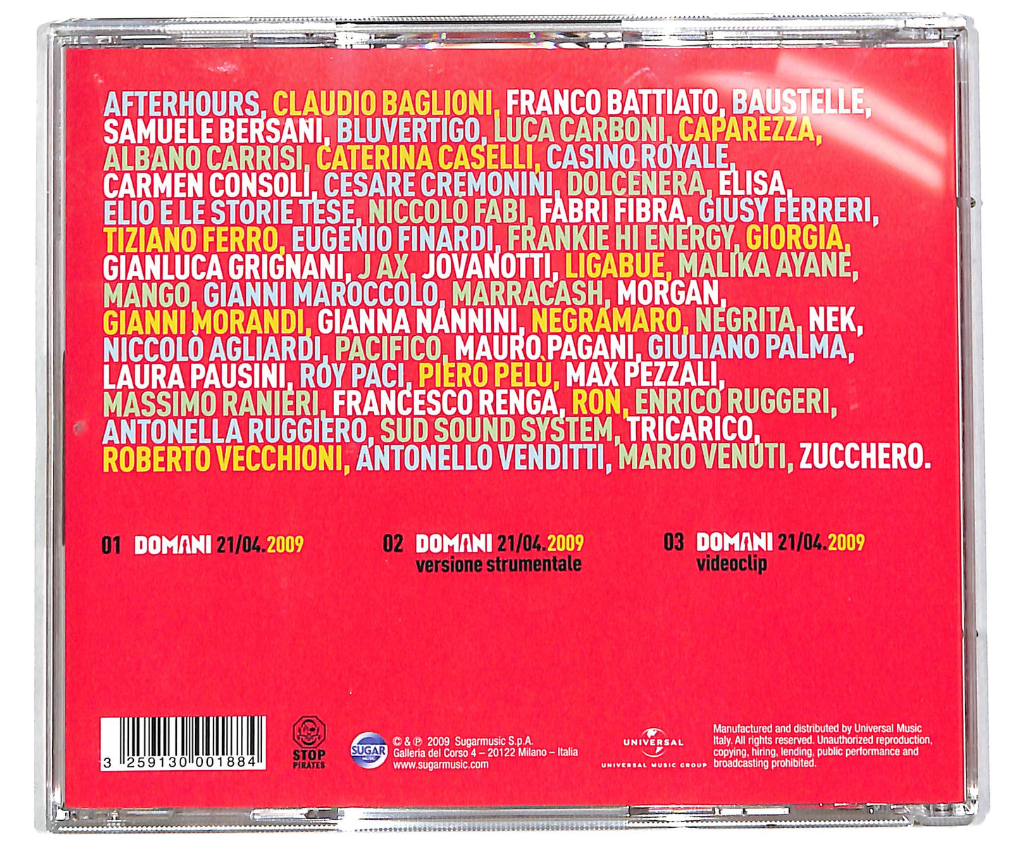 EBOND Artisti Uniti Per L'Abruzzo - Domani 21/04.2009 CD CD038802