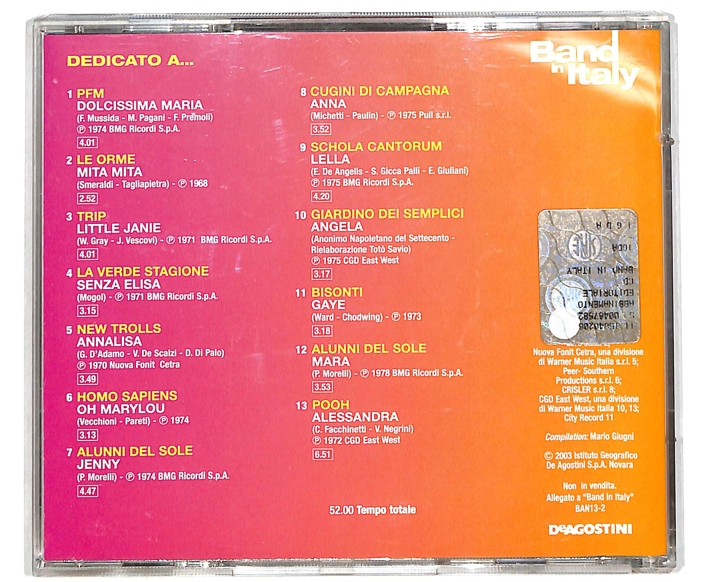 EBOND Dedicato A... EDITORIALE CD CD038849