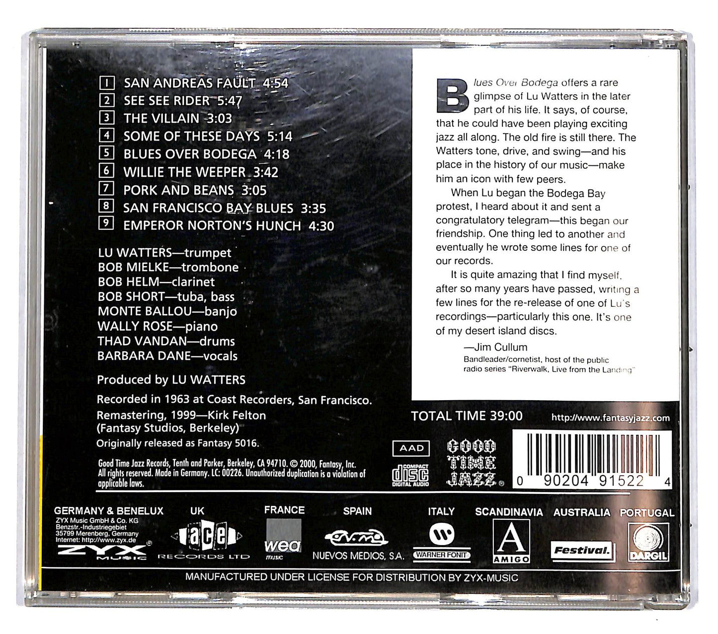 EBOND Lu Watters Jazz Band - Blues Over Bodega CD CD038901