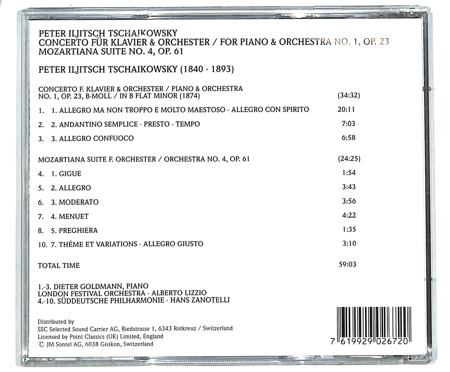 EBOND Peter Iljitsch Tschaikowsky CD CD039137