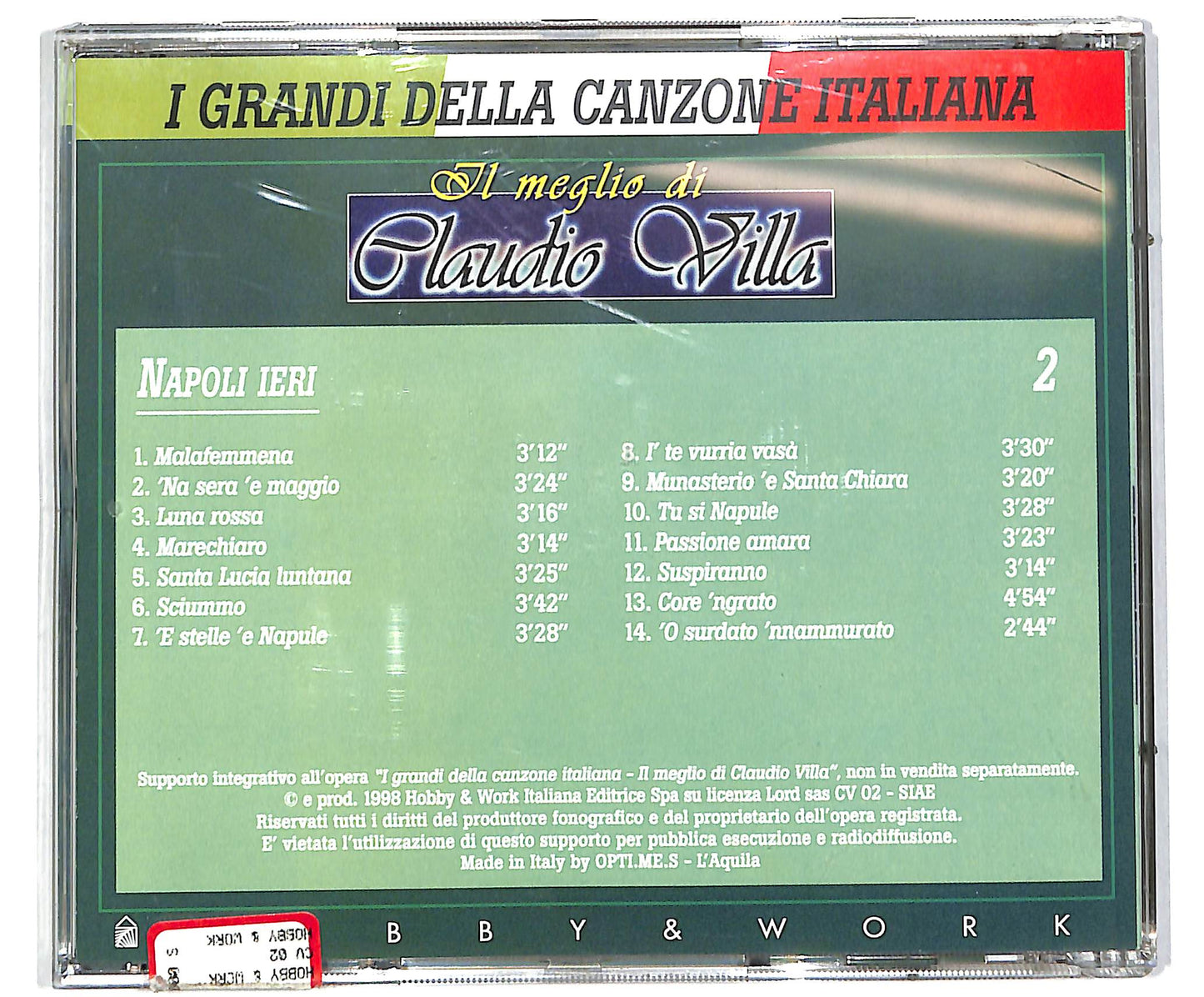 EBOND Il meglio di Claudio Villa - Napoli Ieri 2 EDITORIALE CD CD039454