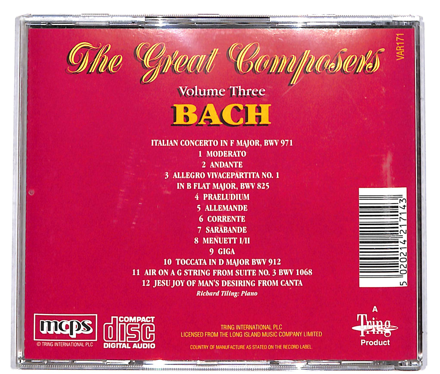 EBOND the great composers - vol. 3 - Bach CD CD039621
