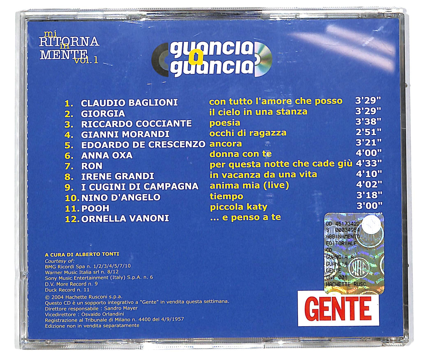 EBOND Guancia a Guancia: Mi ritorna in mente Vol.1 EDITORIALE CD CD039709