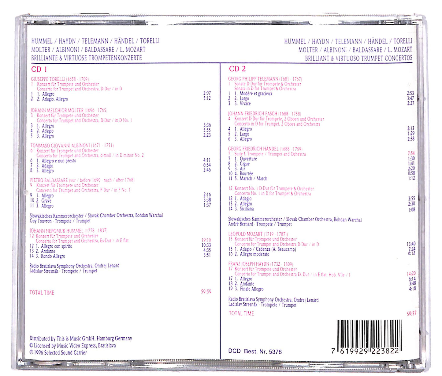 EBOND Hummel/Haydn/Telemann Trompetenkonzerte 2CD CD040041