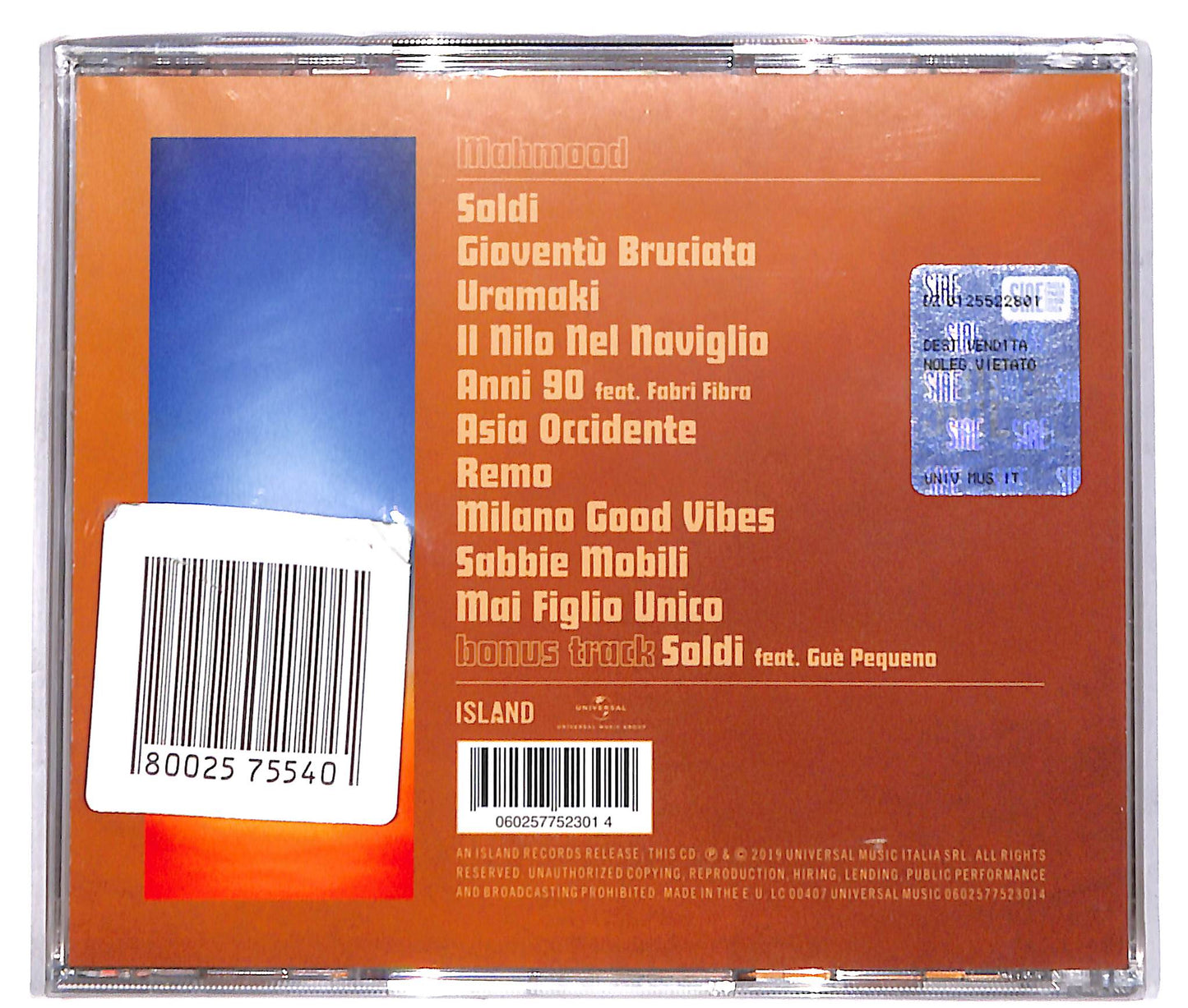 EBOND Mahmood - Gioventu Bruciata CD CD040234