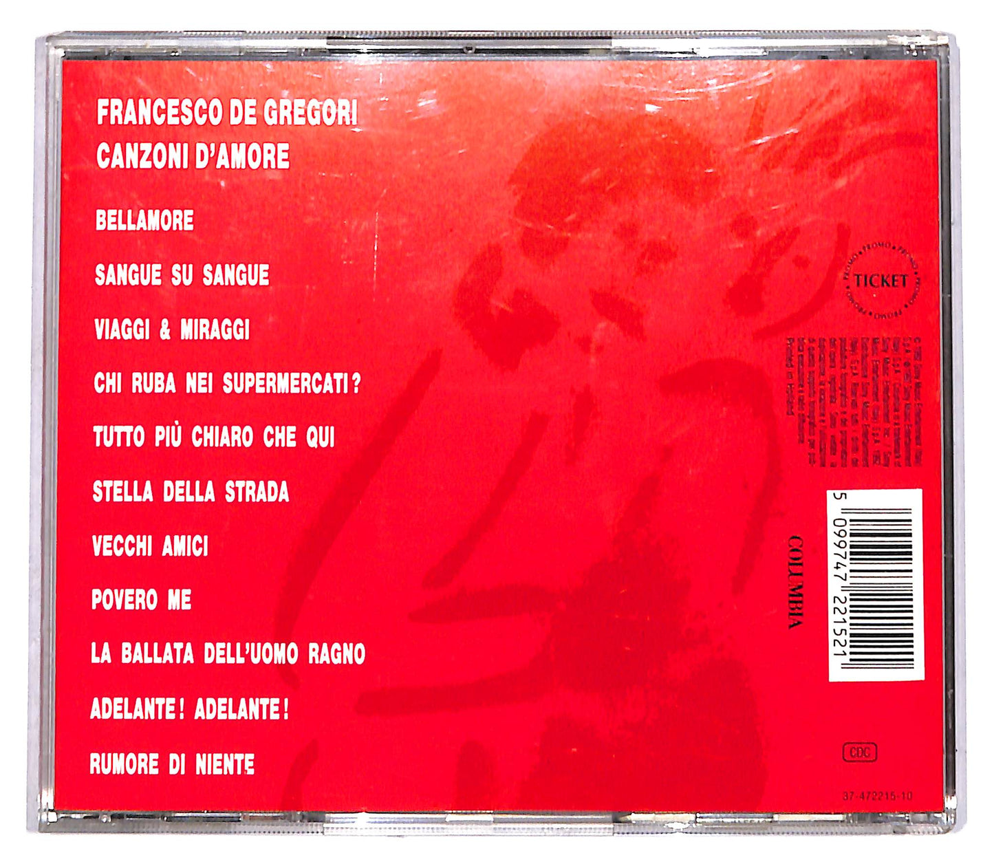 EBOND Francesco De Gregori - Canzoni D'Amore CD CD040424