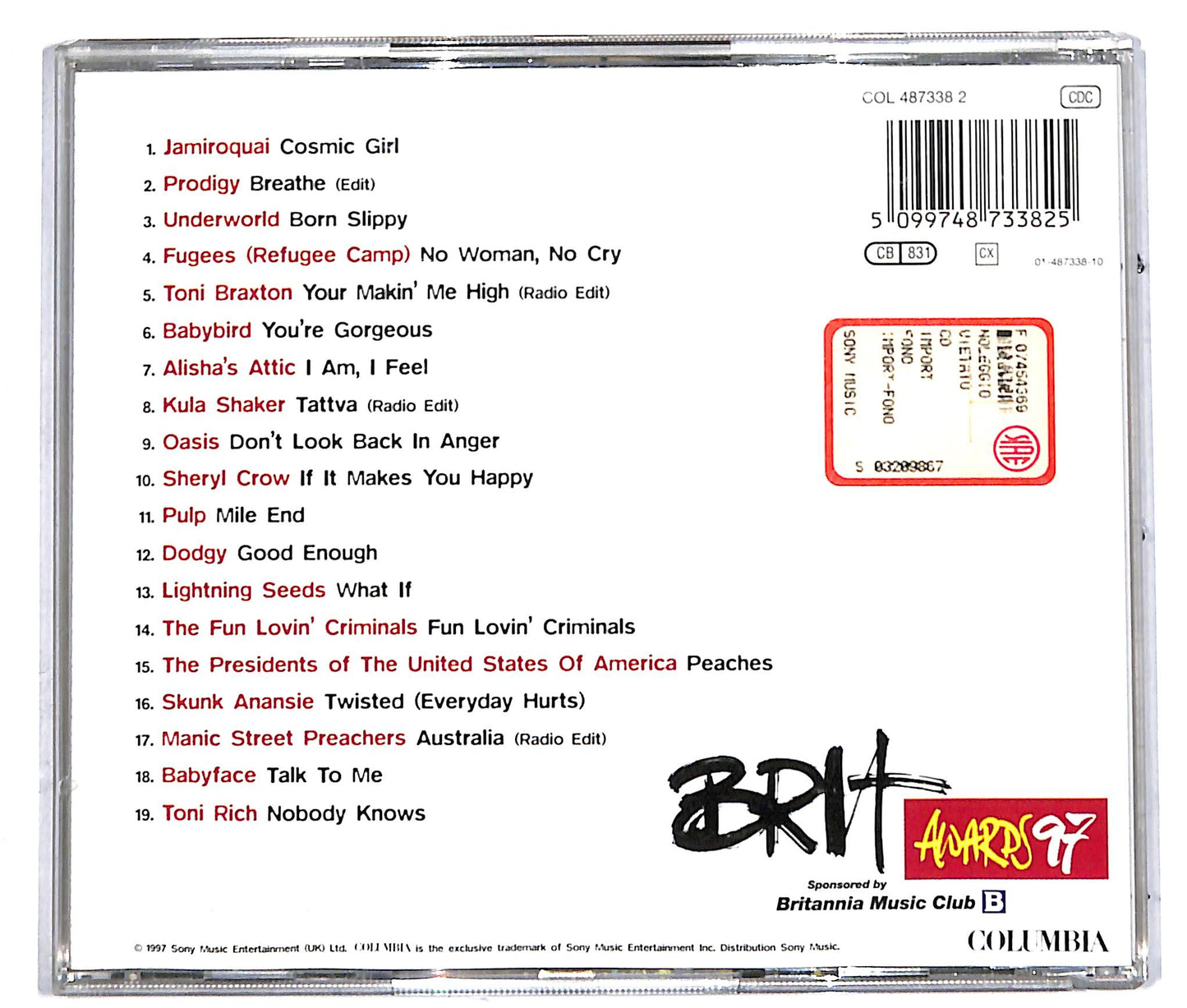 EBOND The '97 Brit Awards CD CD041016