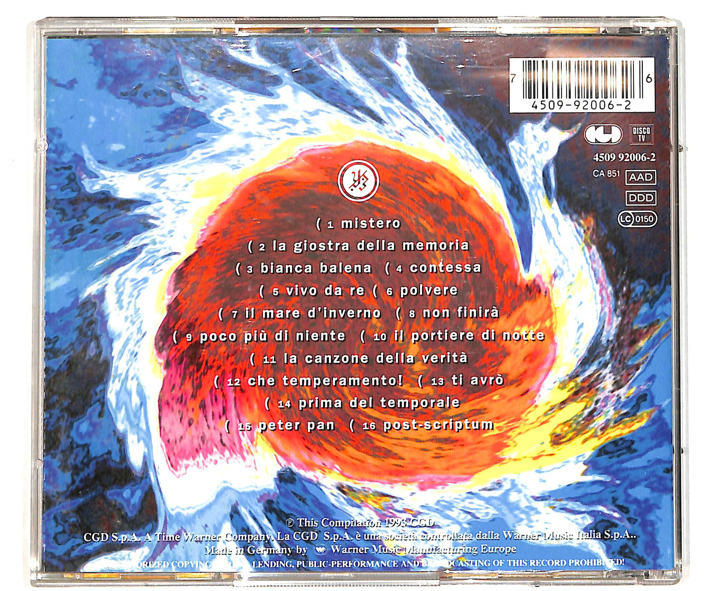 EBOND Enrico Ruggeri - La Giostra Della Memoria CD CD041128