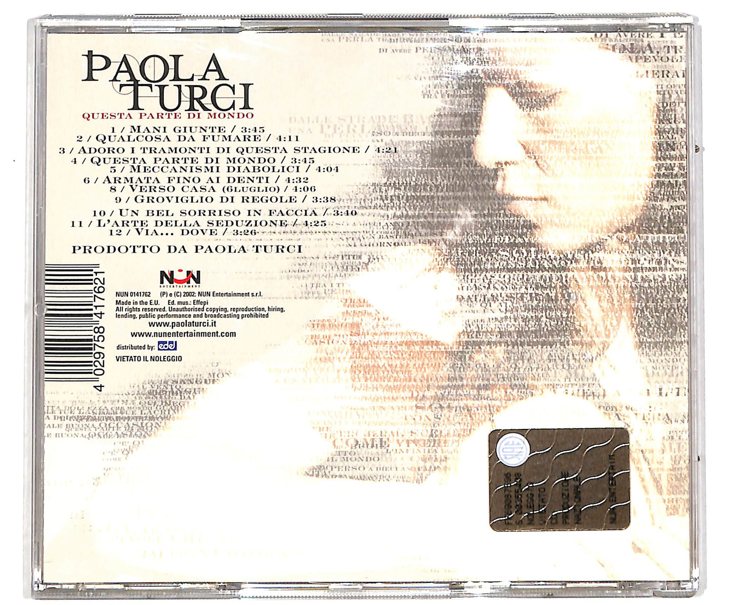 EBOND Paola Turci - Questa Parte Di Mondo CD CD041304