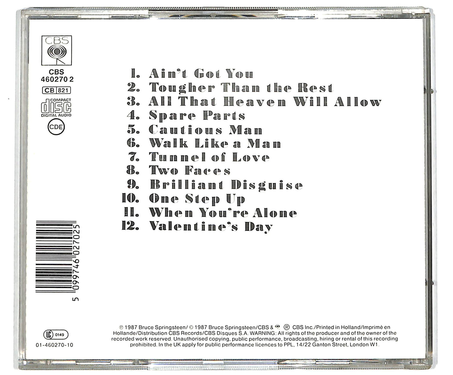 EBOND Bruce Springsteen - Tunnel Of Love CD CD041357
