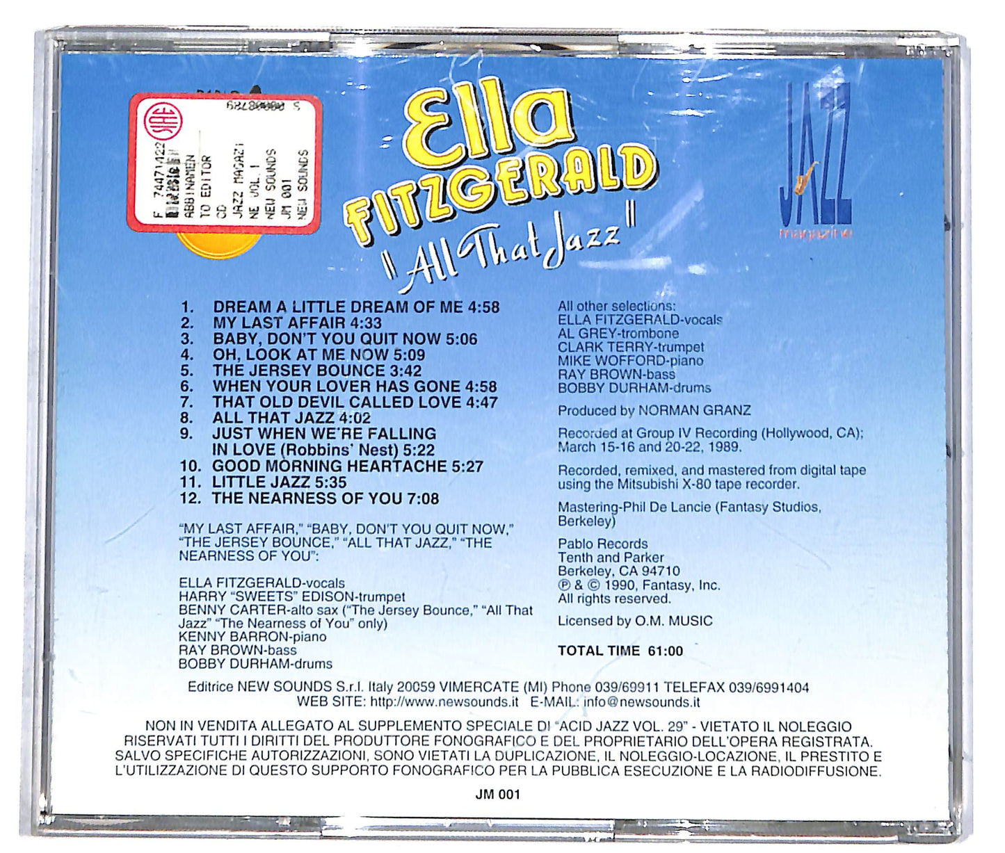 EBOND Ella Fitzgerald - All That Jazz - EDITORIALE CD CD041459