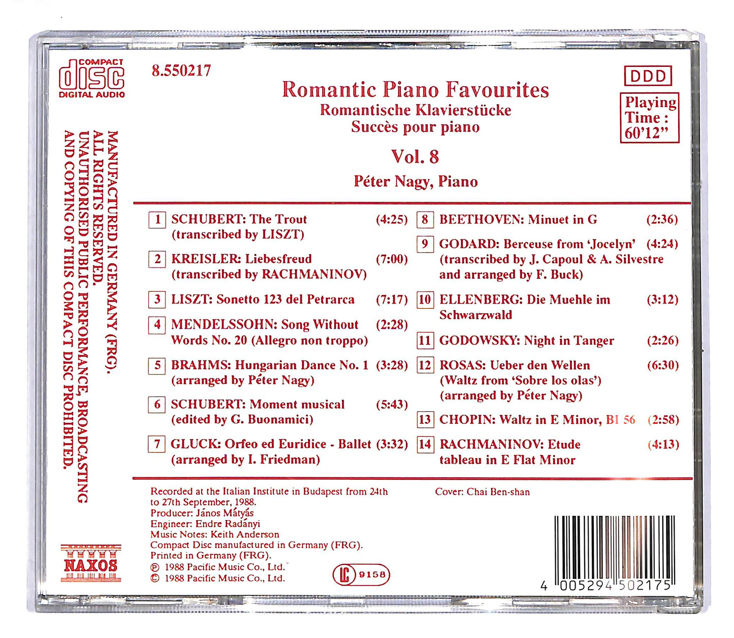 EBOND Romantic Piano Favourites Volume 8 CD CD042317