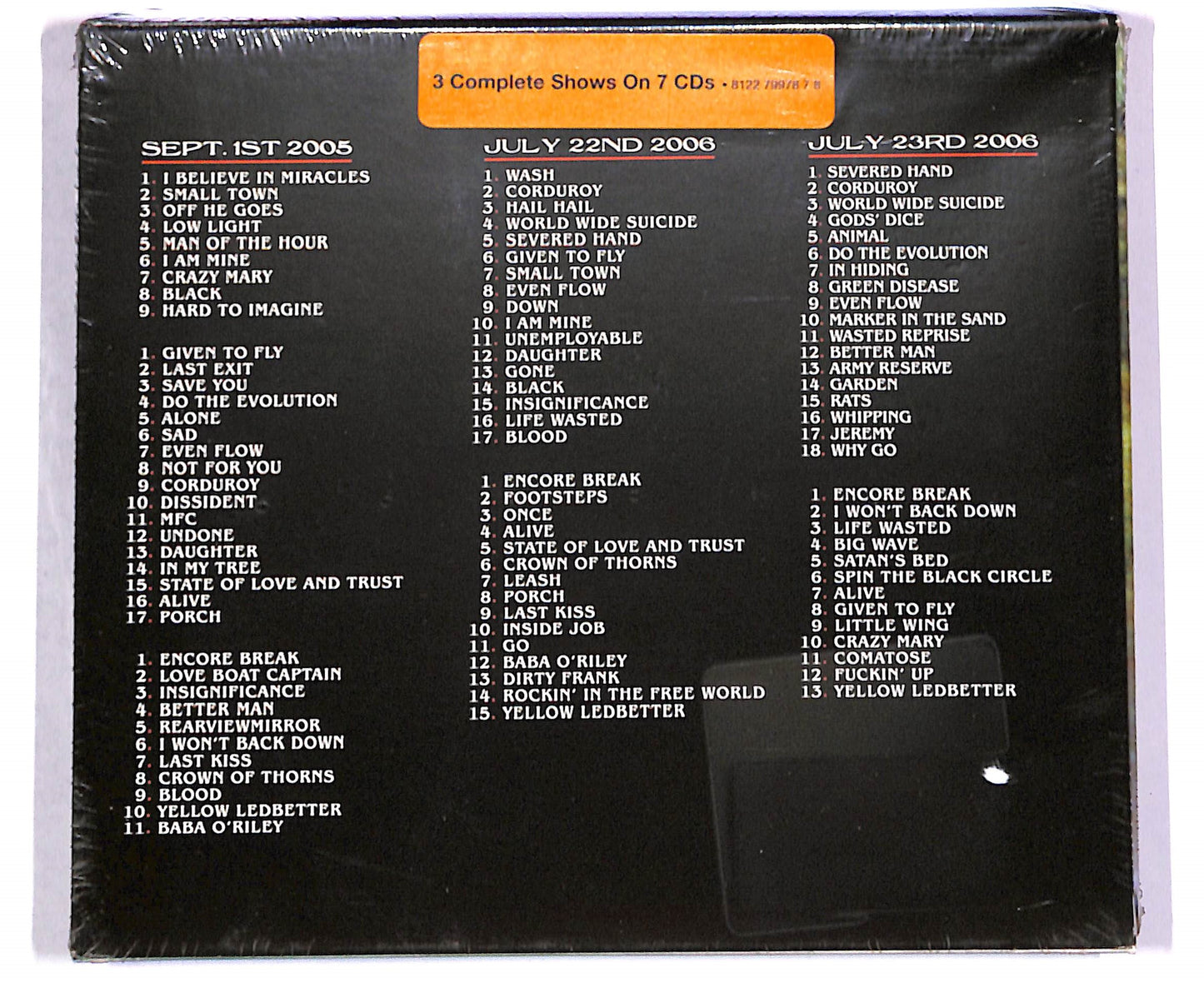 EBOND Pearl Jam - Live At The Gorge 05/06 (7 dischi) EDITORIALE CD CD042402