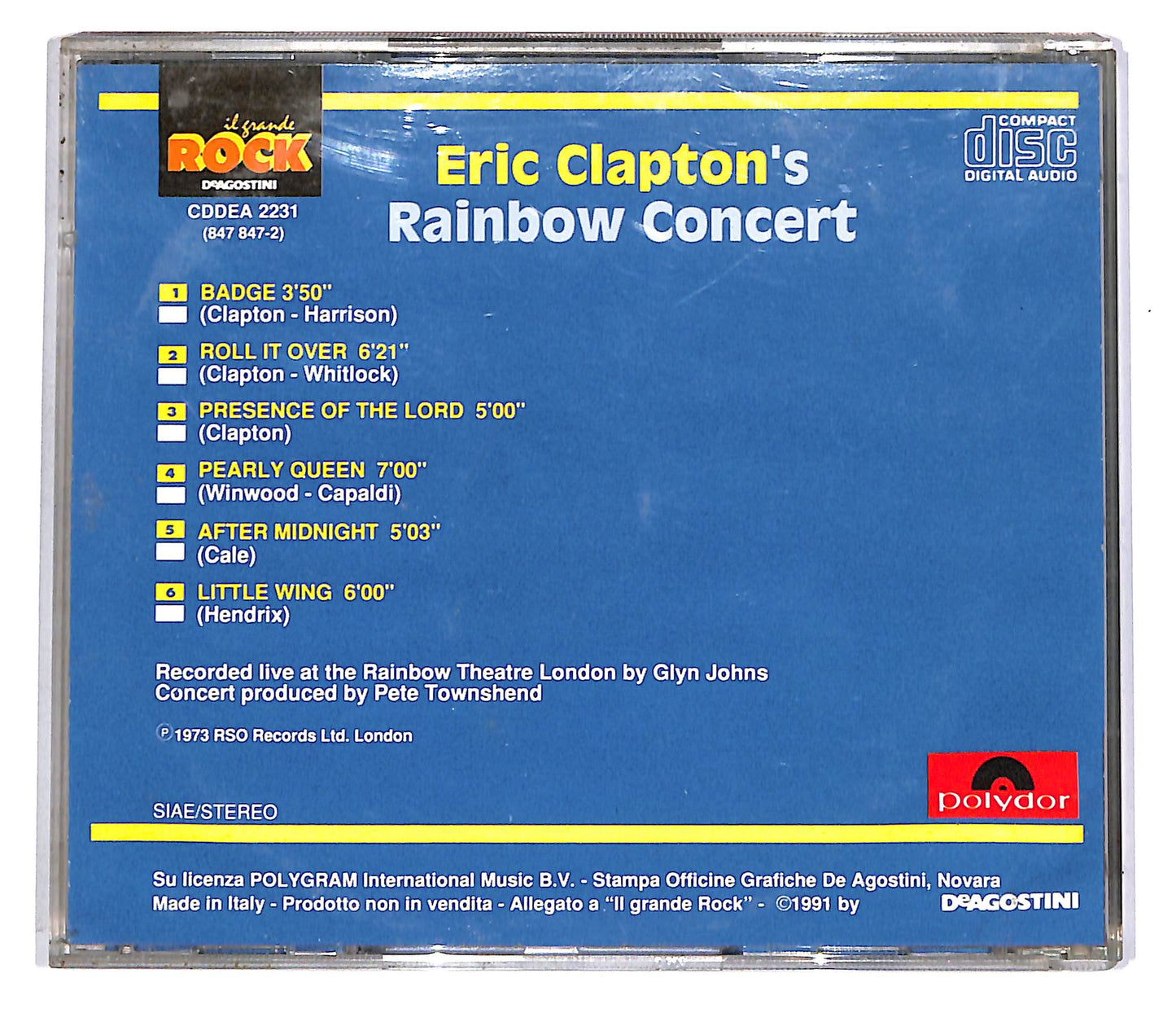 EBOND Eric Clapton - Eric Clapton's Rainbow Concert EDITORIALE CD CD042731