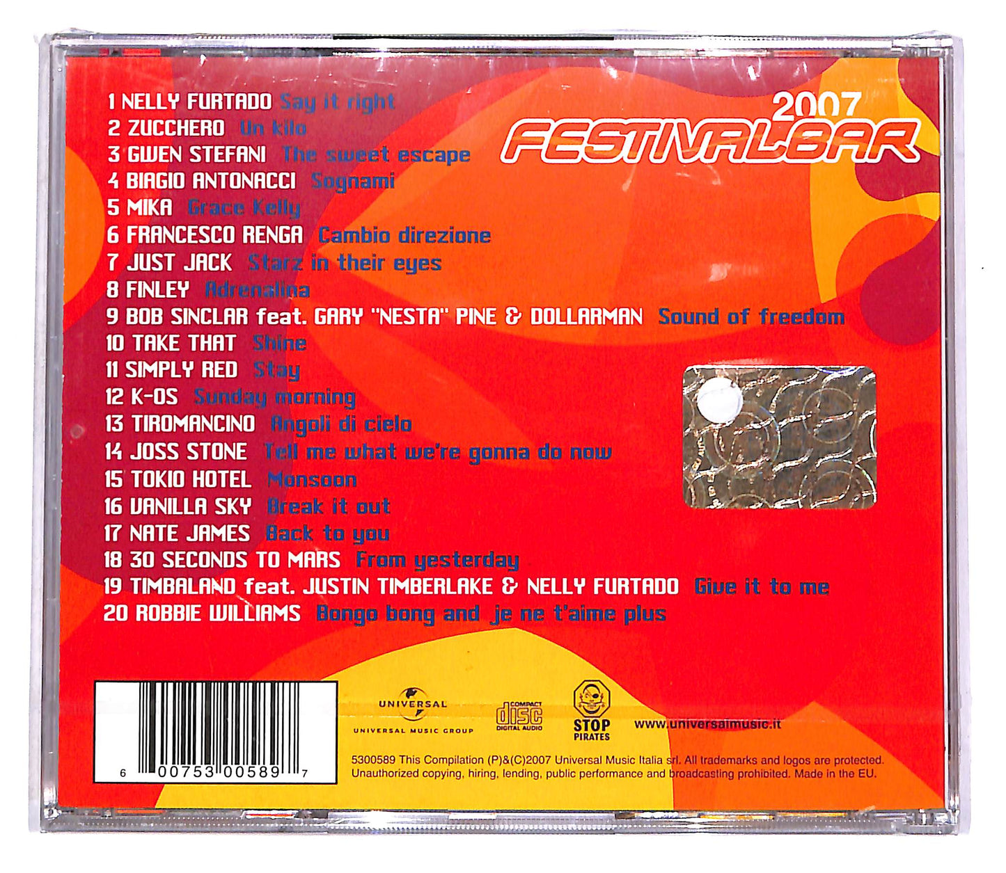 EBOND Various - Festivalbar 2007 - Compilation Rossa CD CD042835