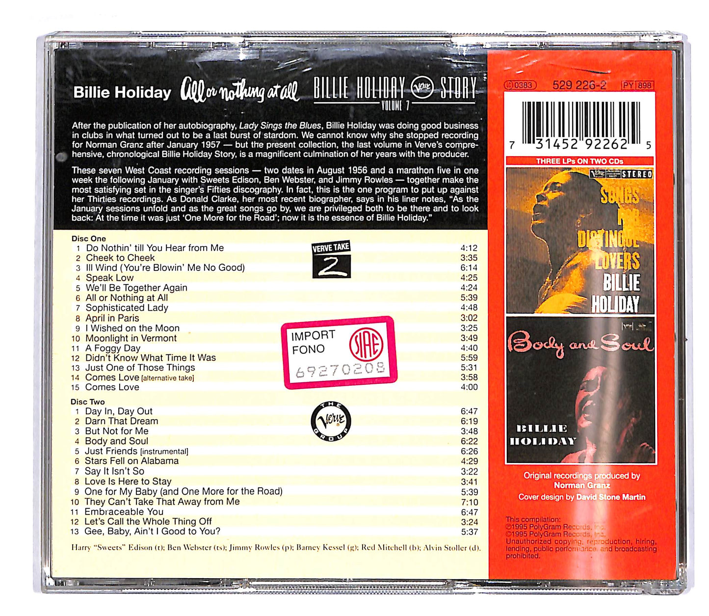 EBOND Billie Holiday - All Or Nothing At All CD CD043612