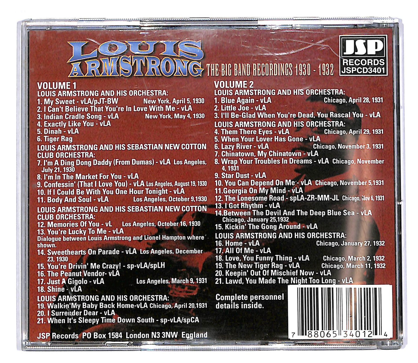 EBOND Louis Armstrong - The Big Band Recordings 1930-1932 CD CD043613