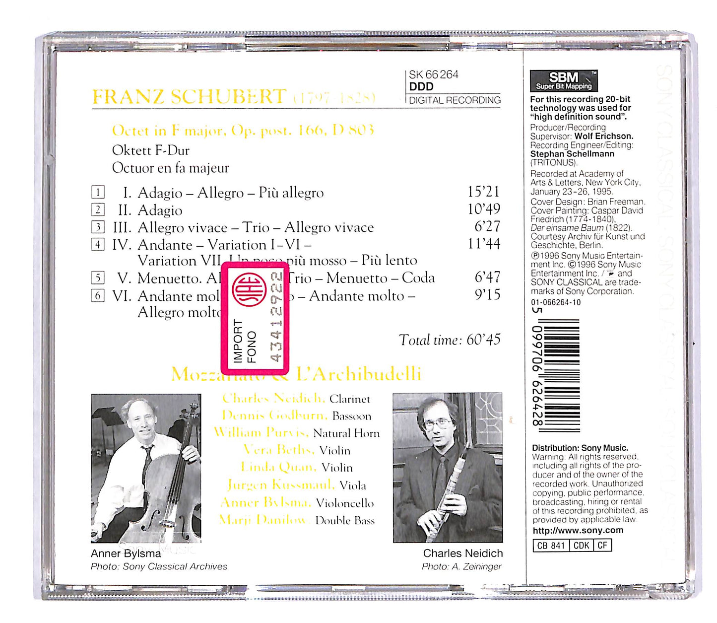 EBOND Schubert - Octet D 803 Mozzafiato e L'Archibudelli CD CD043617